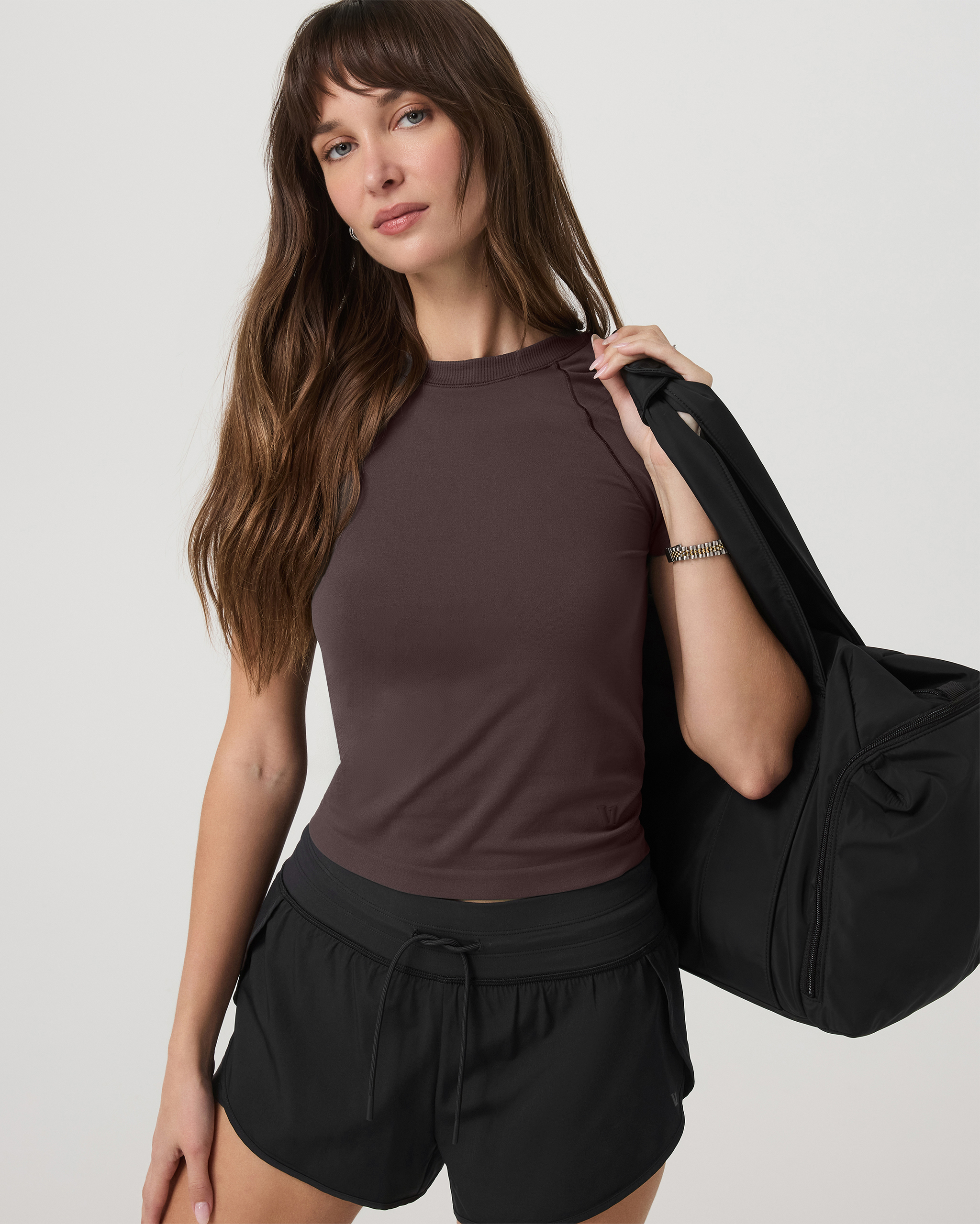 Short Sleeve Seamless Surge Tee | French Roast