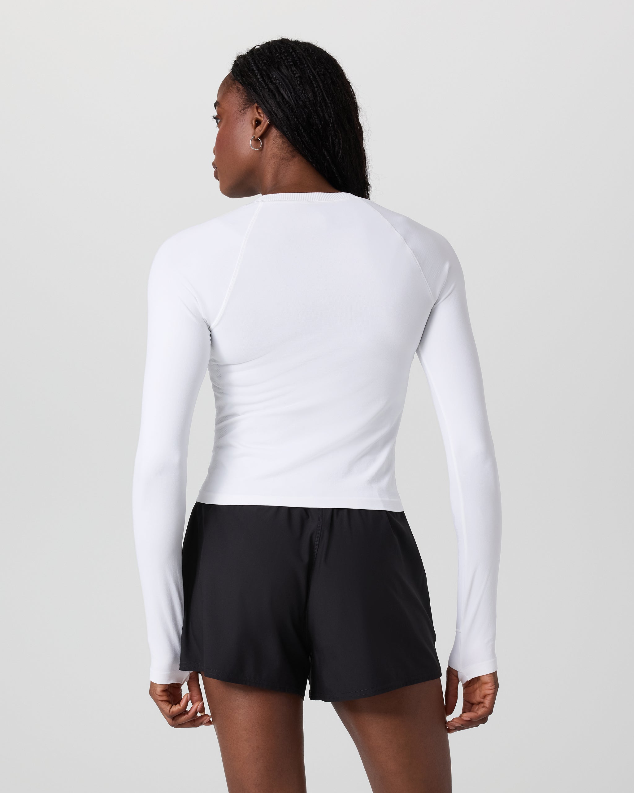 Long Sleeve Seamless Surge Tee | White - Image 3