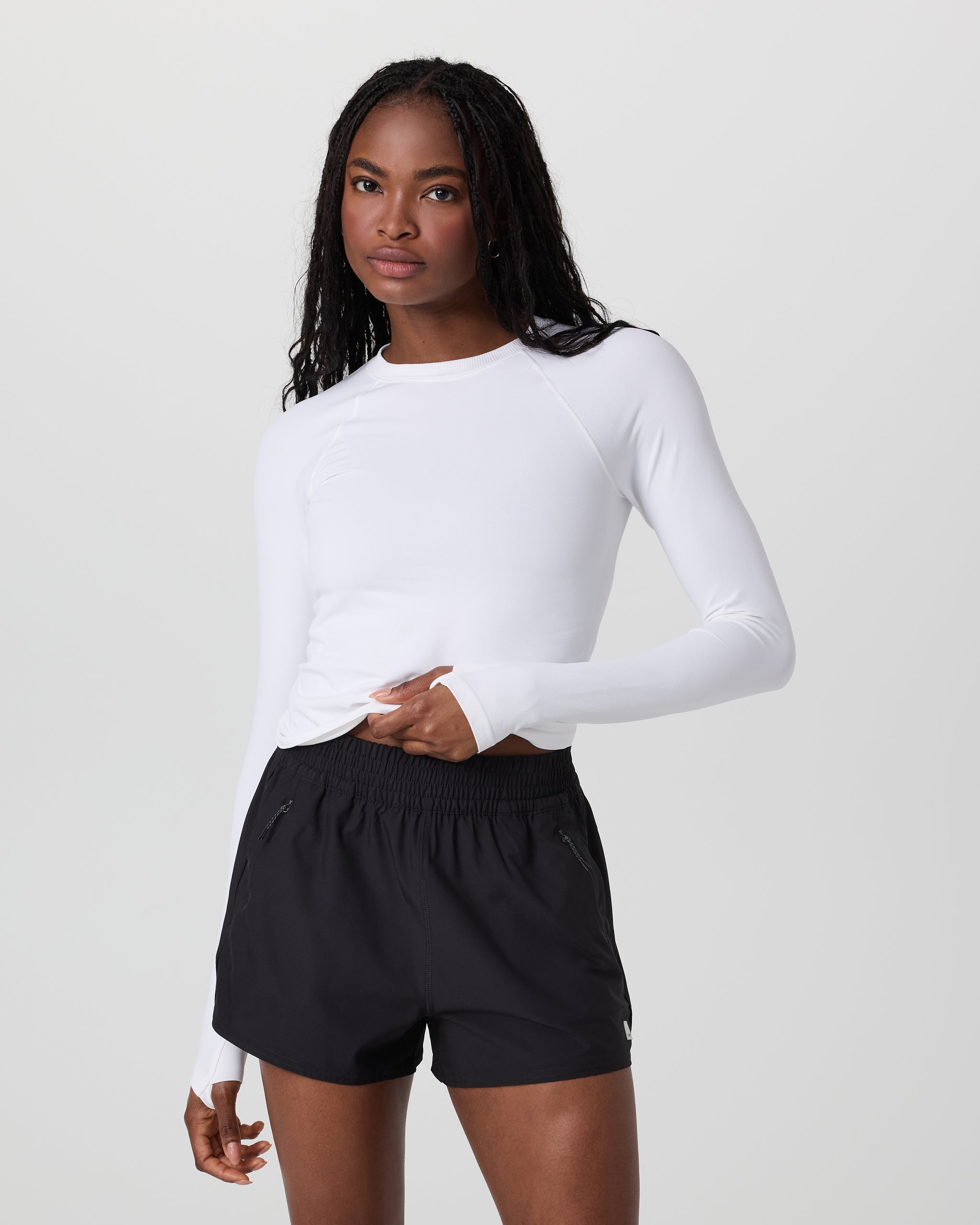 Long Sleeve Seamless Surge Tee | White - Image 2