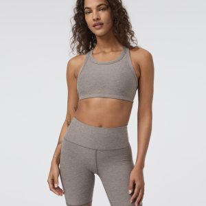 Elevation Racer Bra | Cobblestone Heather