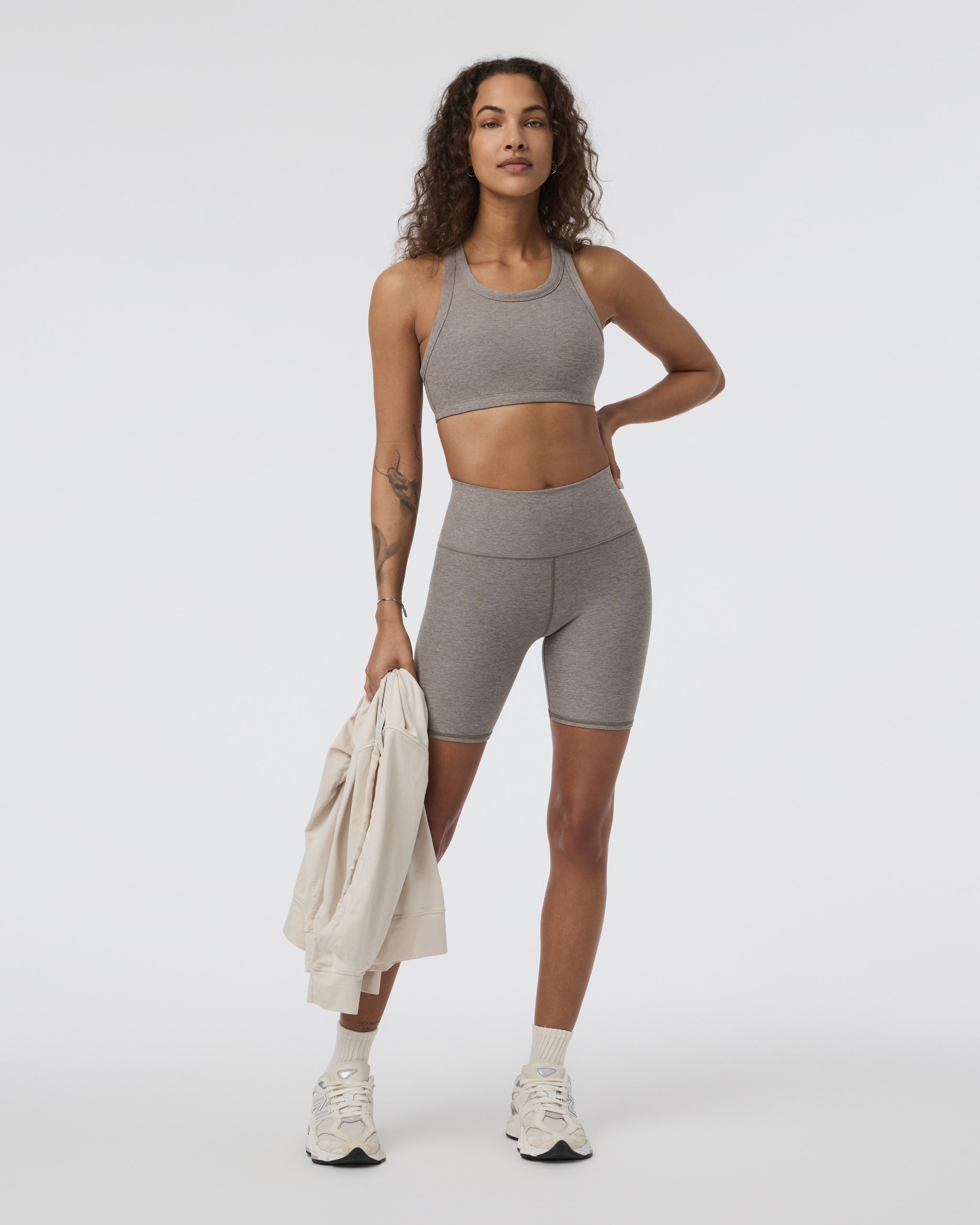 Elevation Racer Bra | Cobblestone Heather - Image 3
