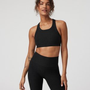 Elevation Racer Bra | Black Heather