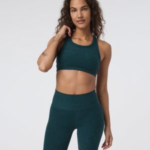 Elevation Racer Bra | Moss Heather