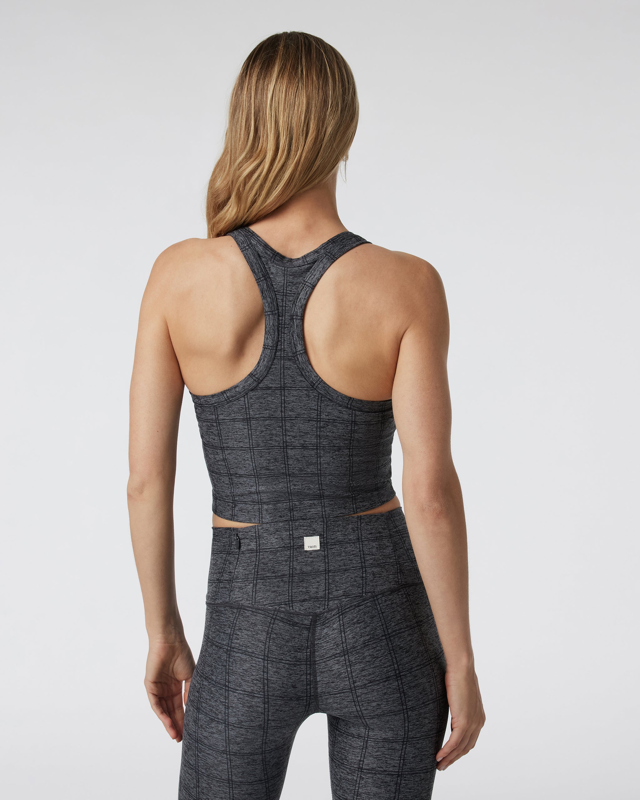 Elevation Racerback Tank | Charcoal Windowpane - Image 3