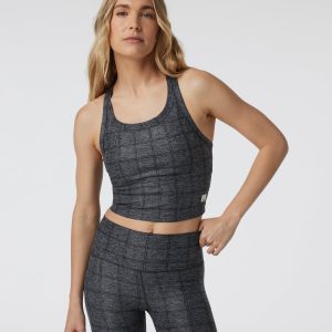 Elevation Racerback Tank | Charcoal Windowpane