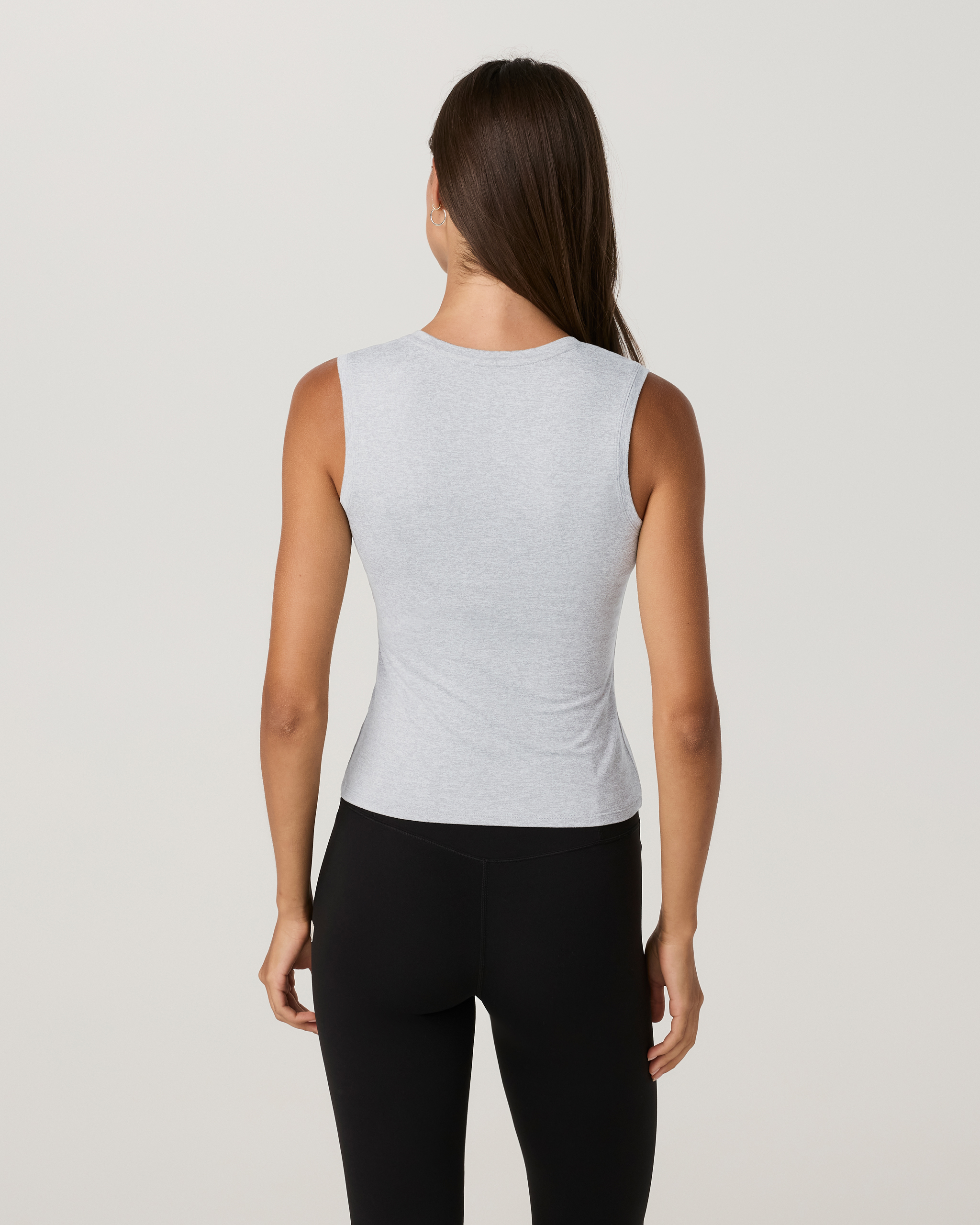 Halo Essential Scoop Tank Long | Pale Grey Heather - Image 3