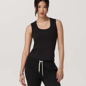 Halo Essential Scoop Tank Long | Solid Black