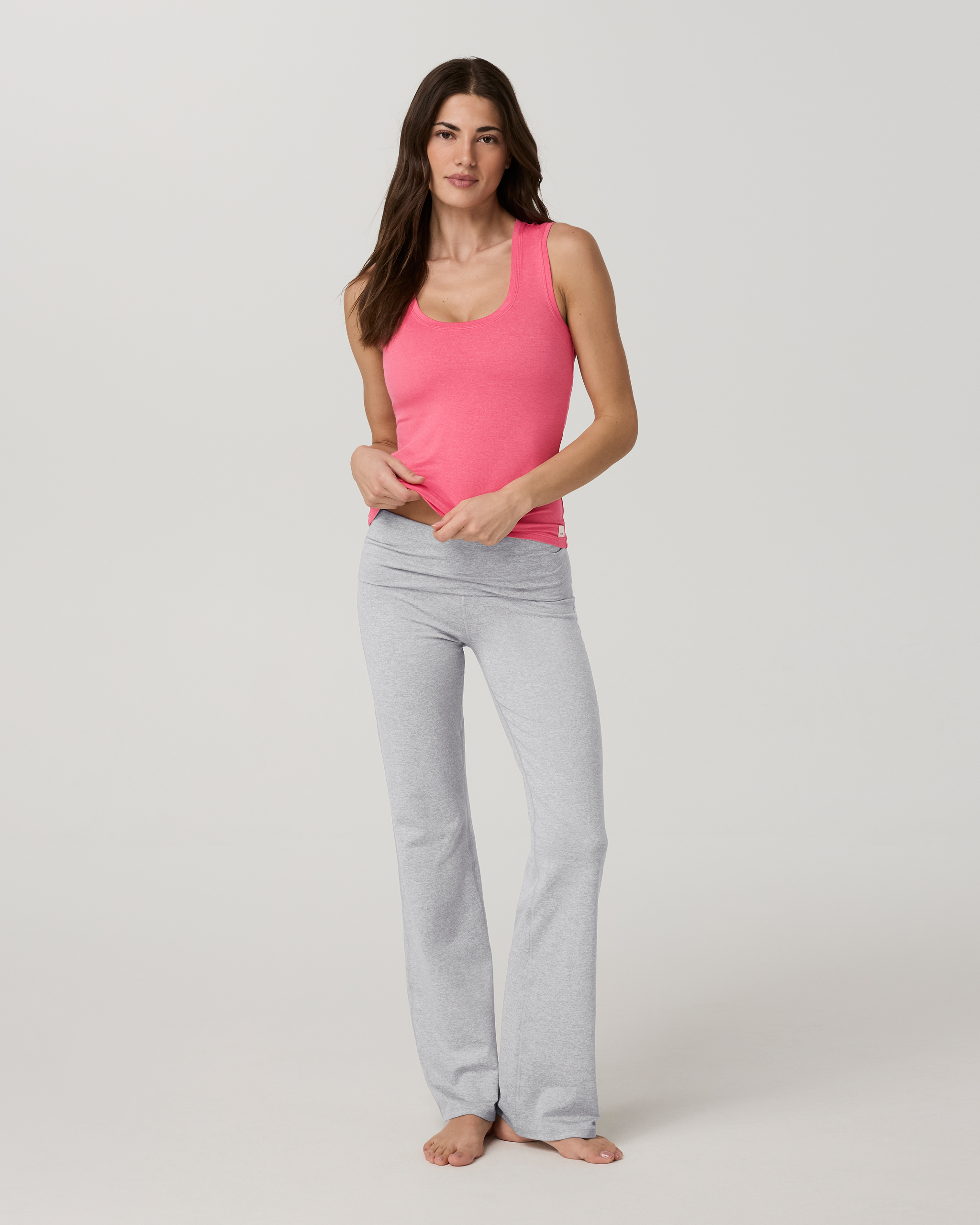 Halo Essential Scoop Tank Long | Sunset Pink Heather - Image 4