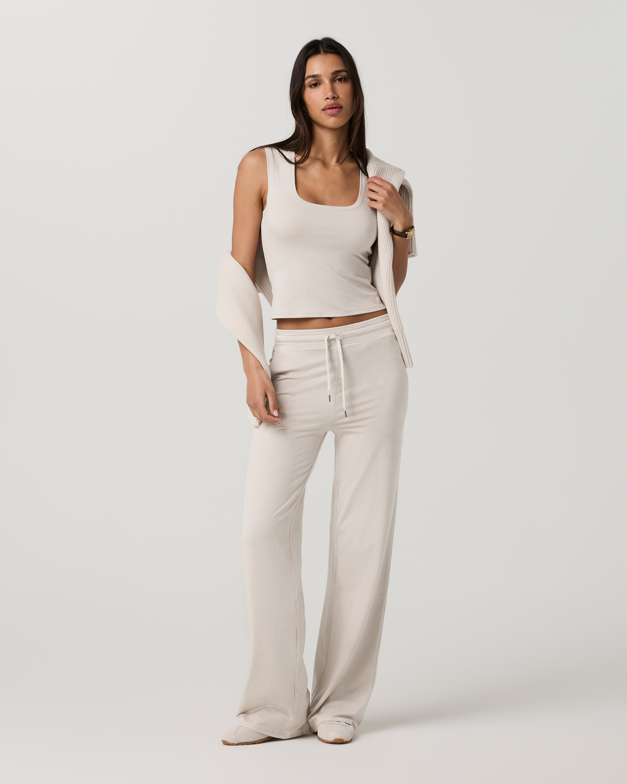 Halo Essential Scoop Tank | Ecru Heather - Image 2