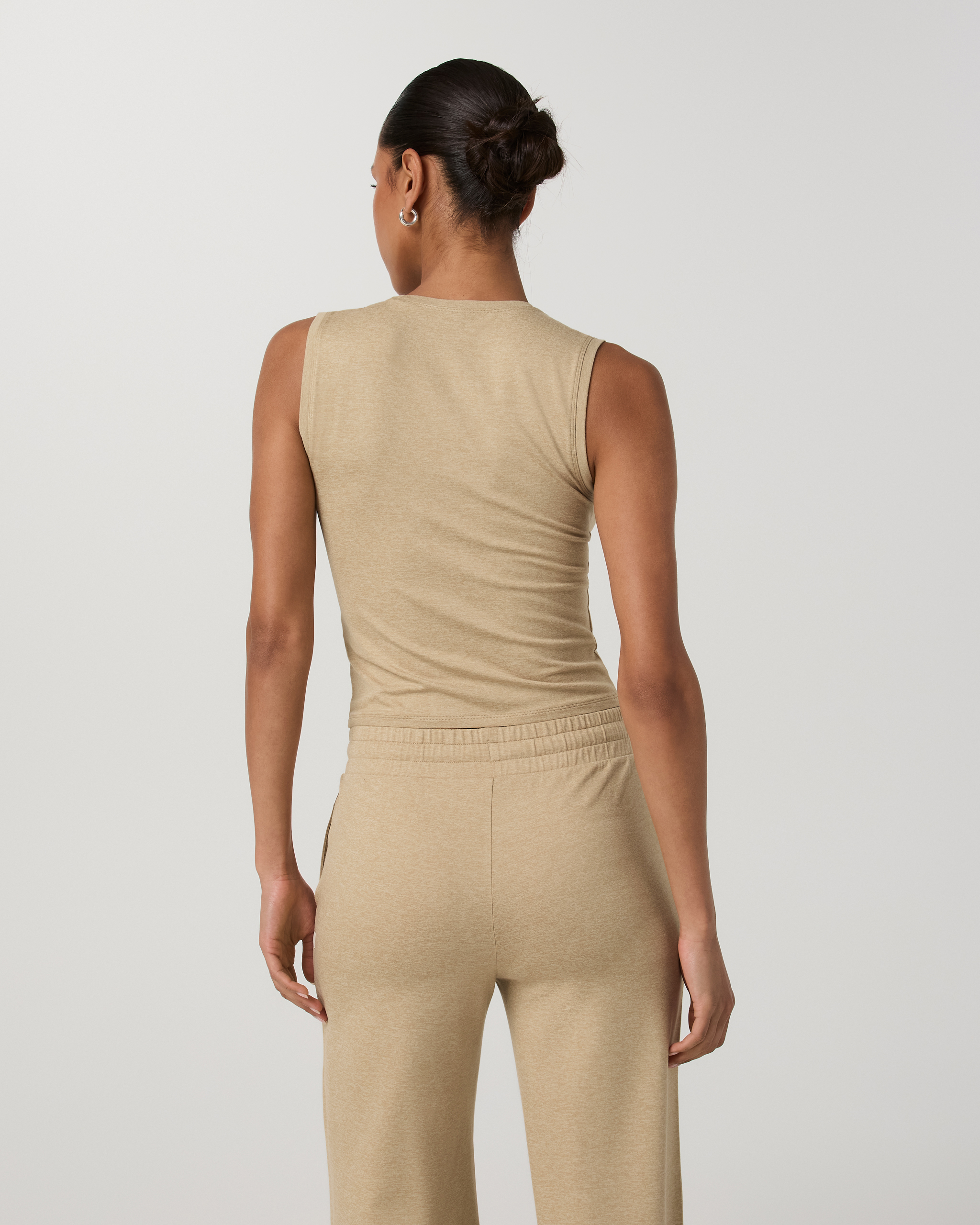 Halo Essential Scoop Tank | Khaki Heather - Image 3