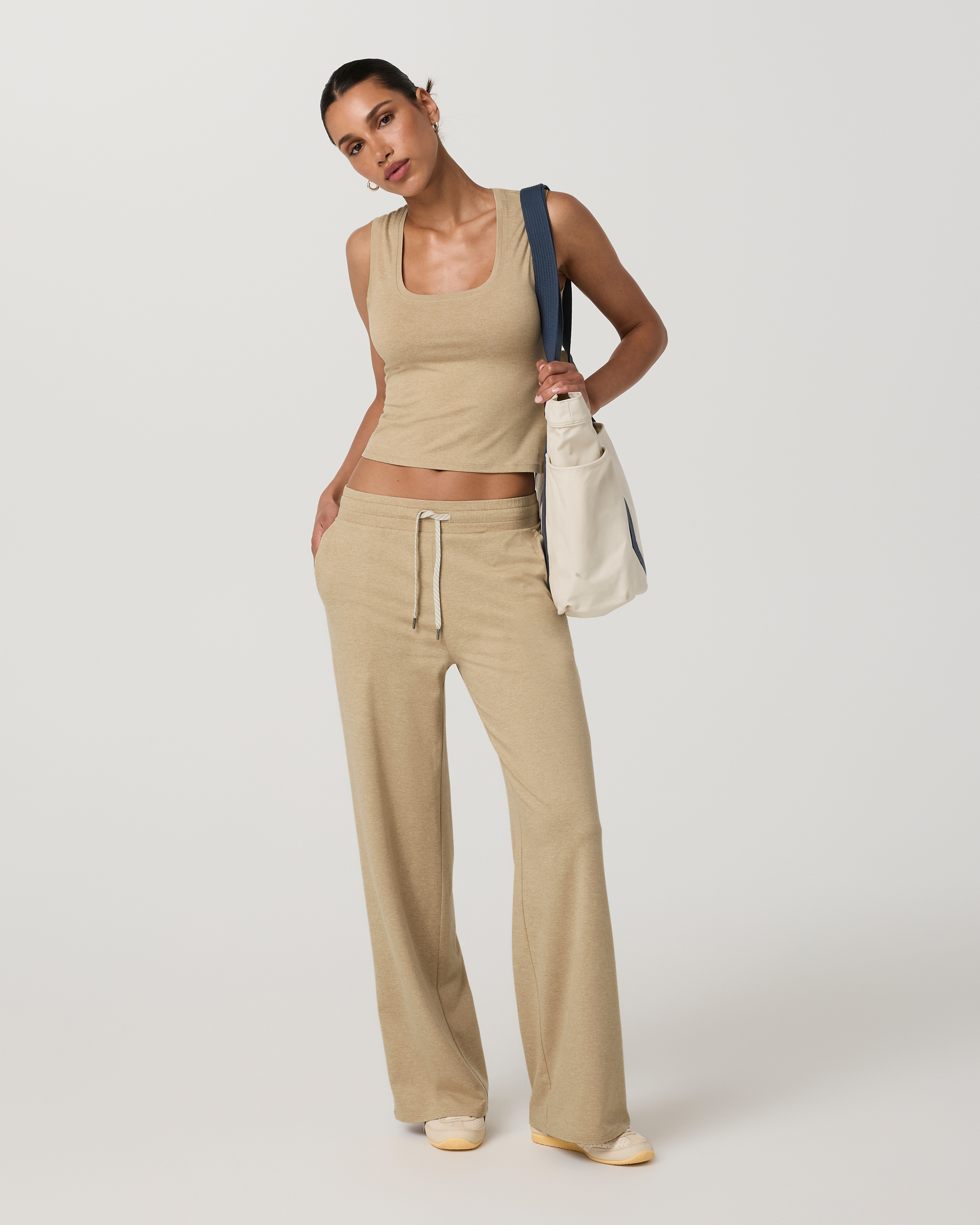 Halo Essential Scoop Tank | Khaki Heather - Image 4