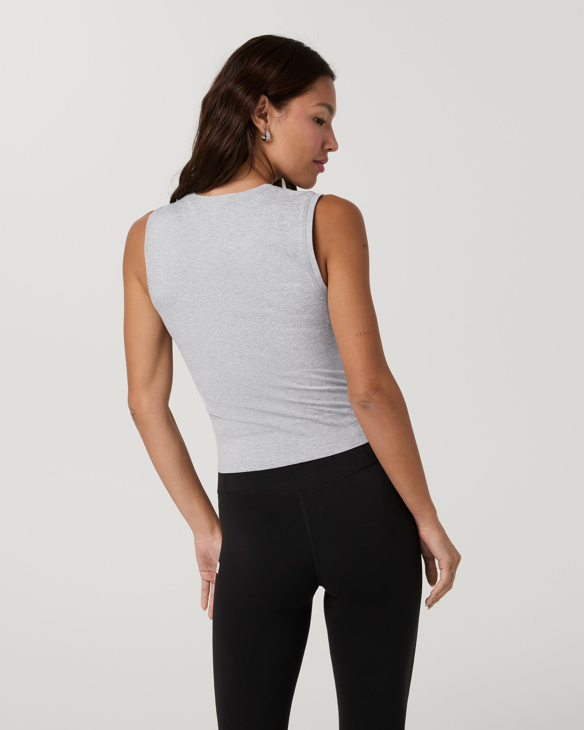 Halo Essential Scoop Tank | Pale Grey Heather - Image 3