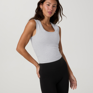 Halo Essential Scoop Tank | Pale Grey Heather