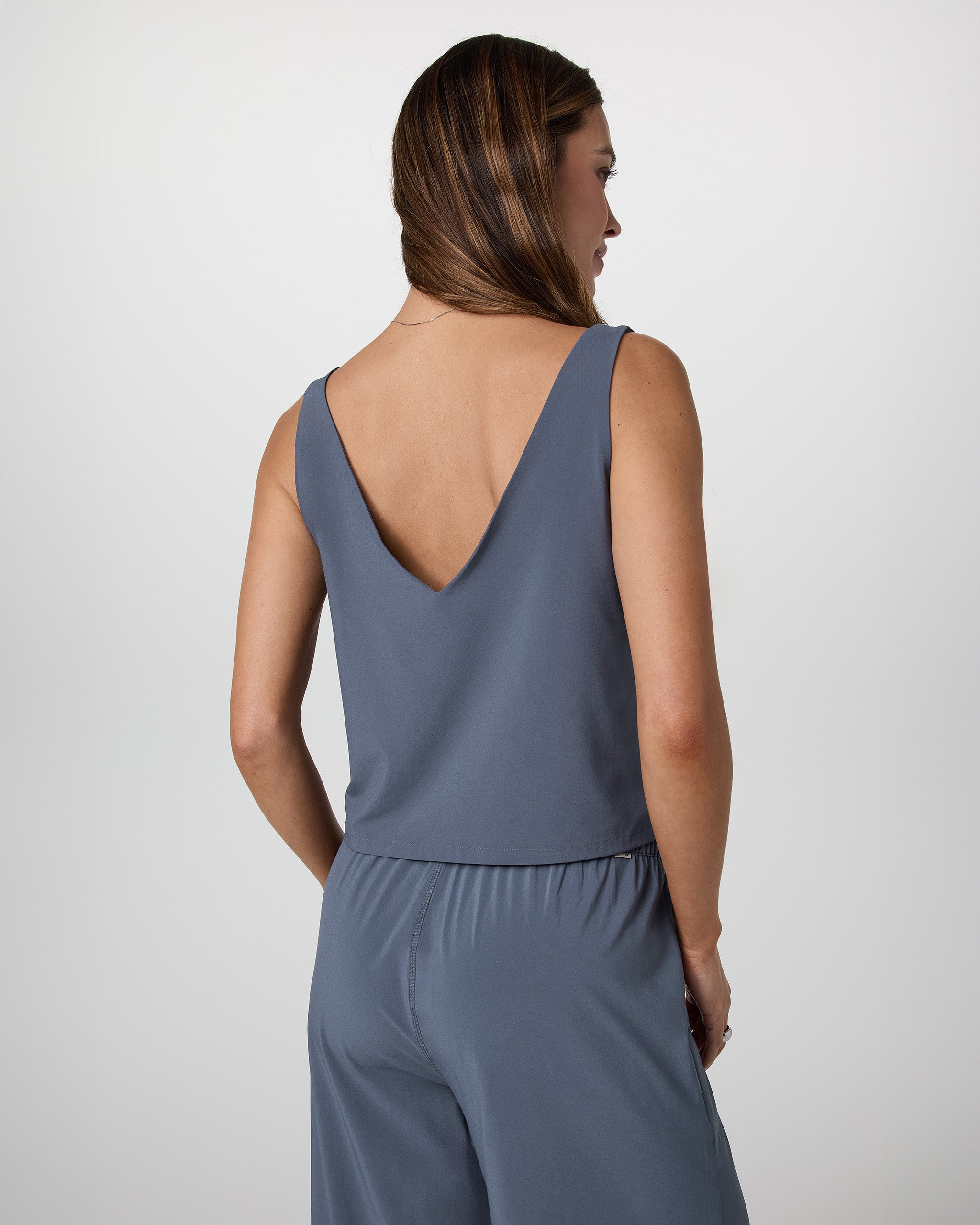 Villa Cropped Tank | Azure - Image 3