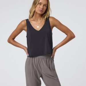 Villa Cropped Tank | Black