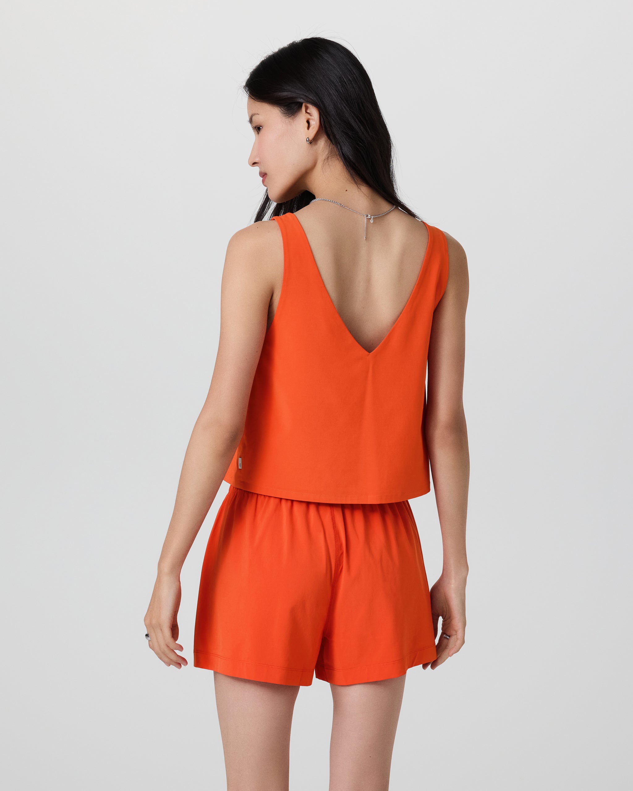 Villa Cropped Tank | Bright Poppy - Image 3