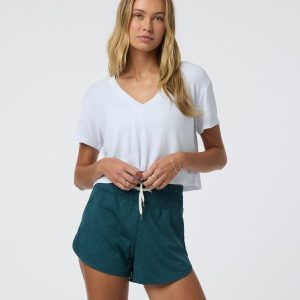 Short Sleeve Cove V Neck Tee | White
