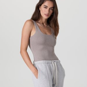 Sleeveless Halo Bodysuit | Cobblestone Heather
