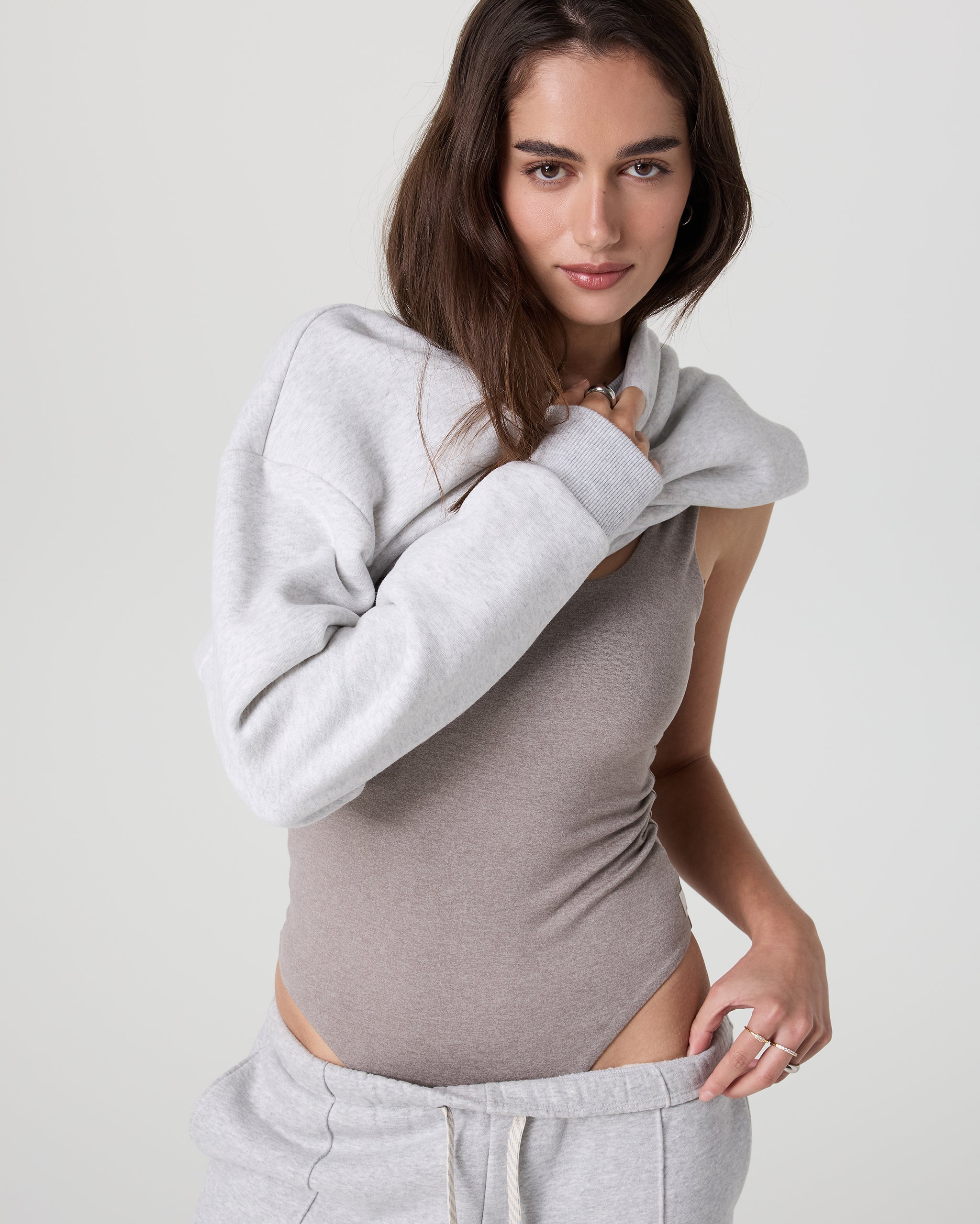 Sleeveless Halo Bodysuit | Cobblestone Heather - Image 5
