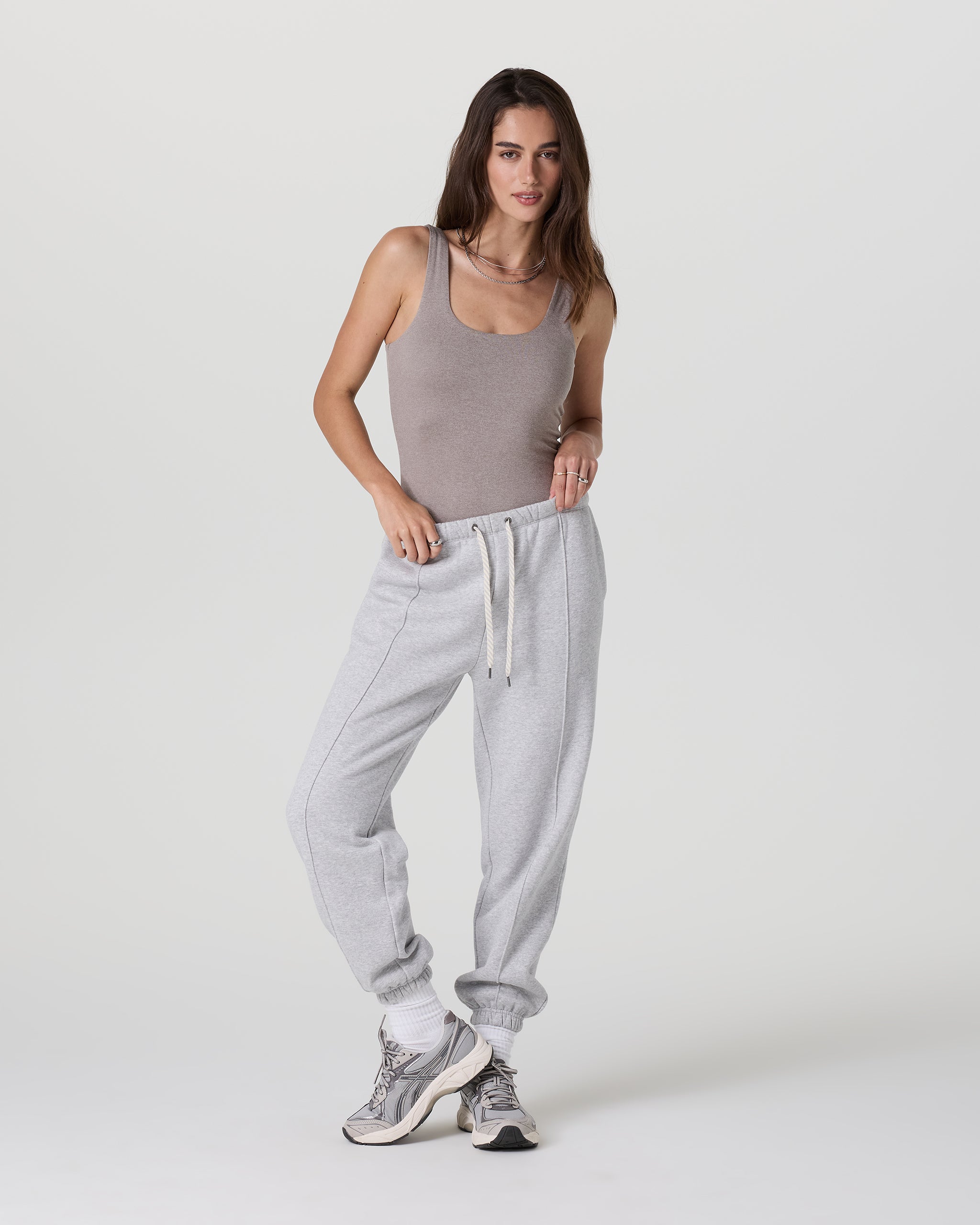 Sleeveless Halo Bodysuit | Cobblestone Heather - Image 2