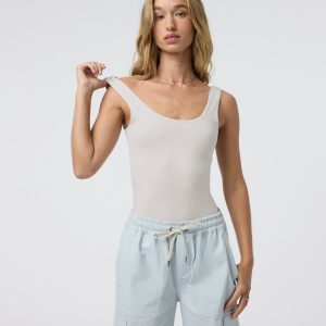 Sleeveless Halo Bodysuit | Ecru Heather