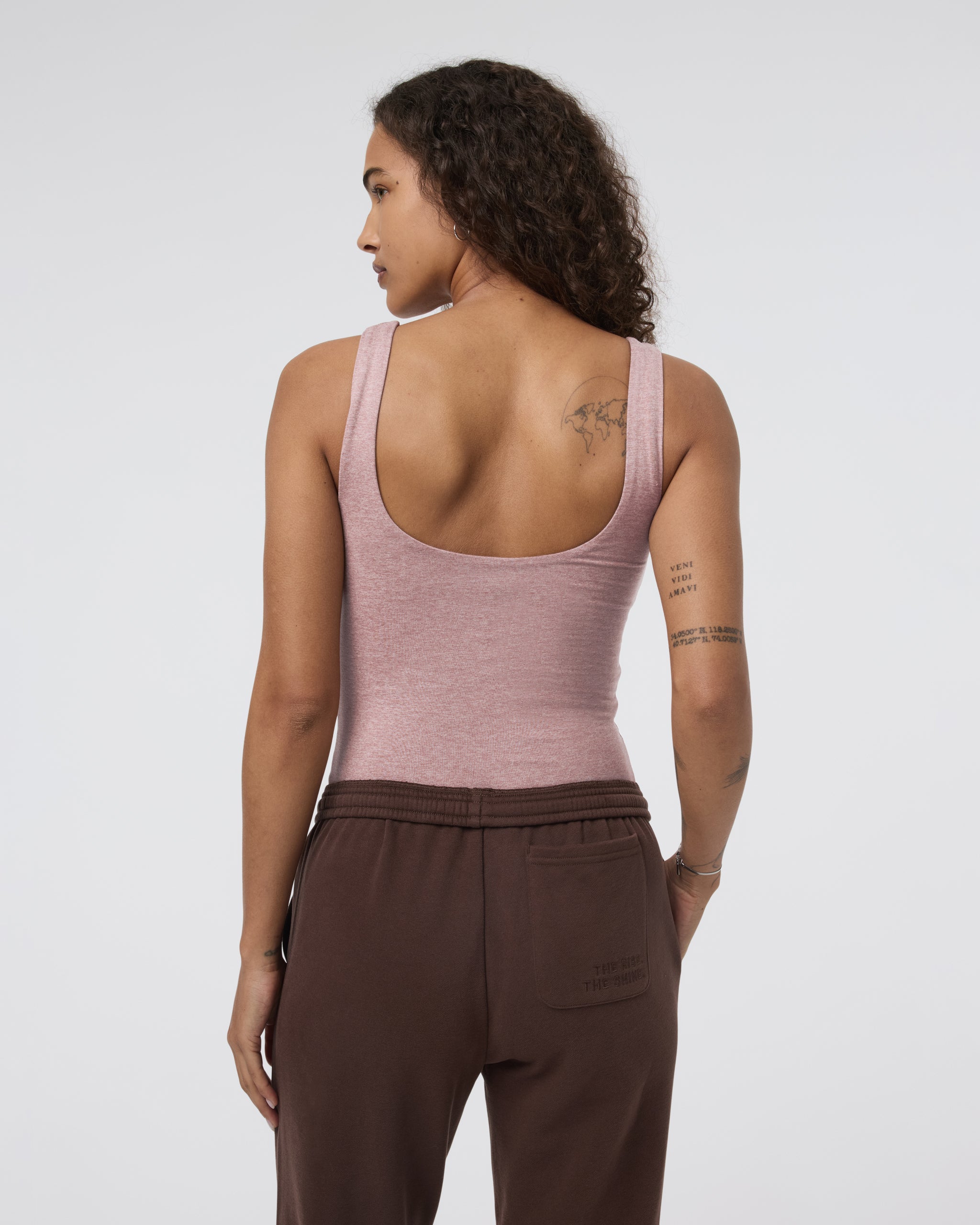Sleeveless Halo Bodysuit | Zion Rose Heather - Image 3