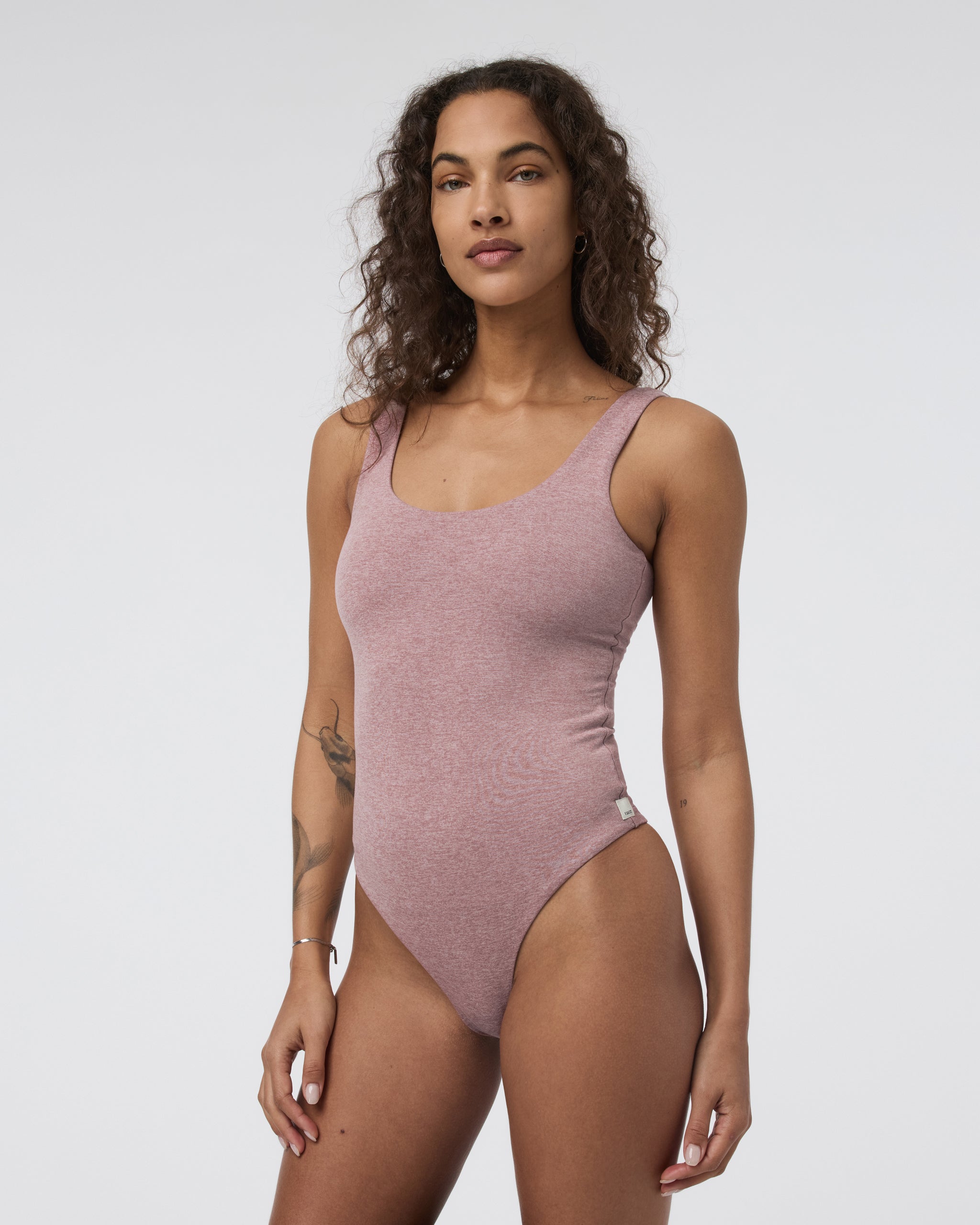 Sleeveless Halo Bodysuit | Zion Rose Heather - Image 4