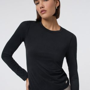 Long Sleeve Lux Crew Tee | Black