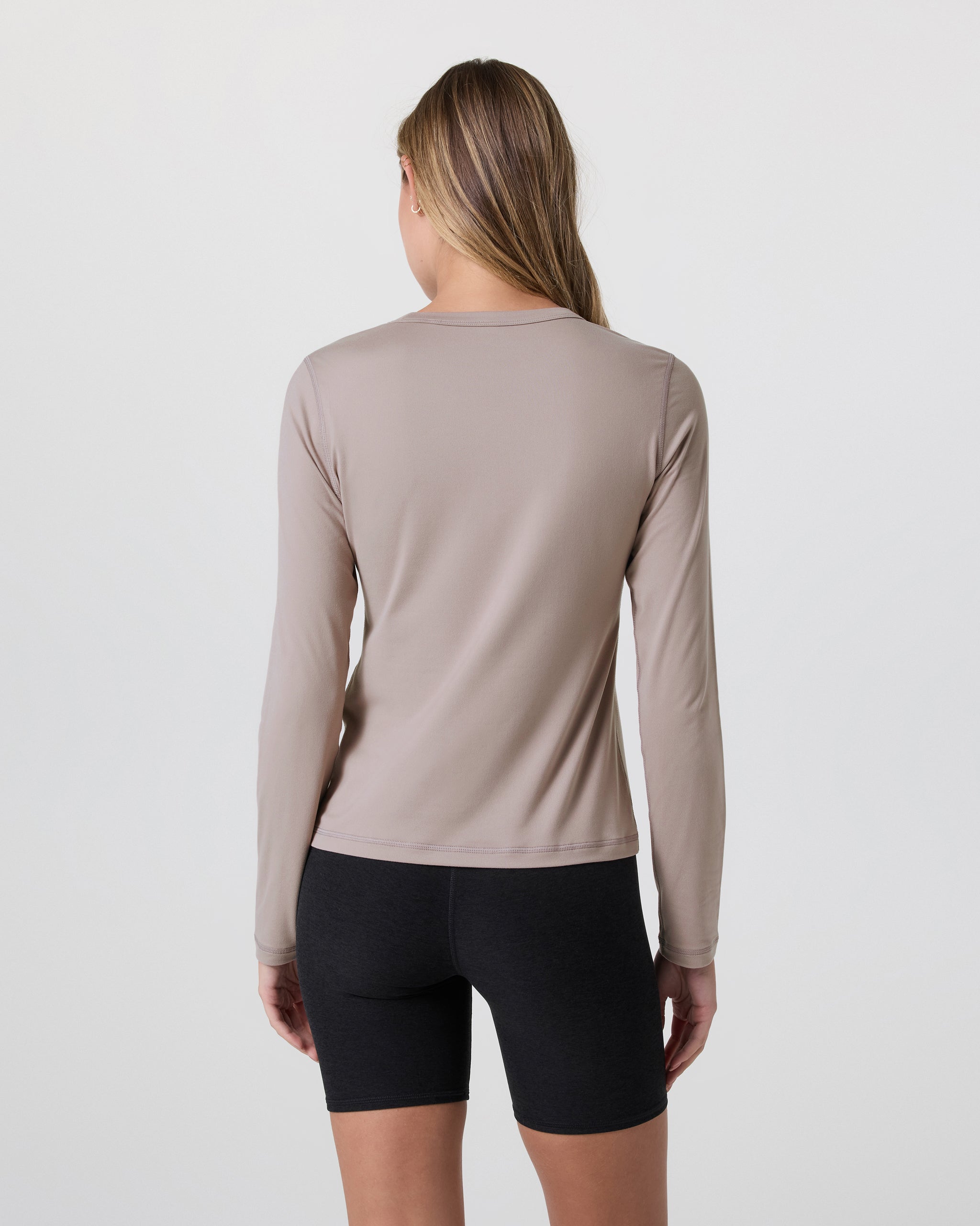 Long Sleeve Lux Crew Tee | Pebble - Image 3