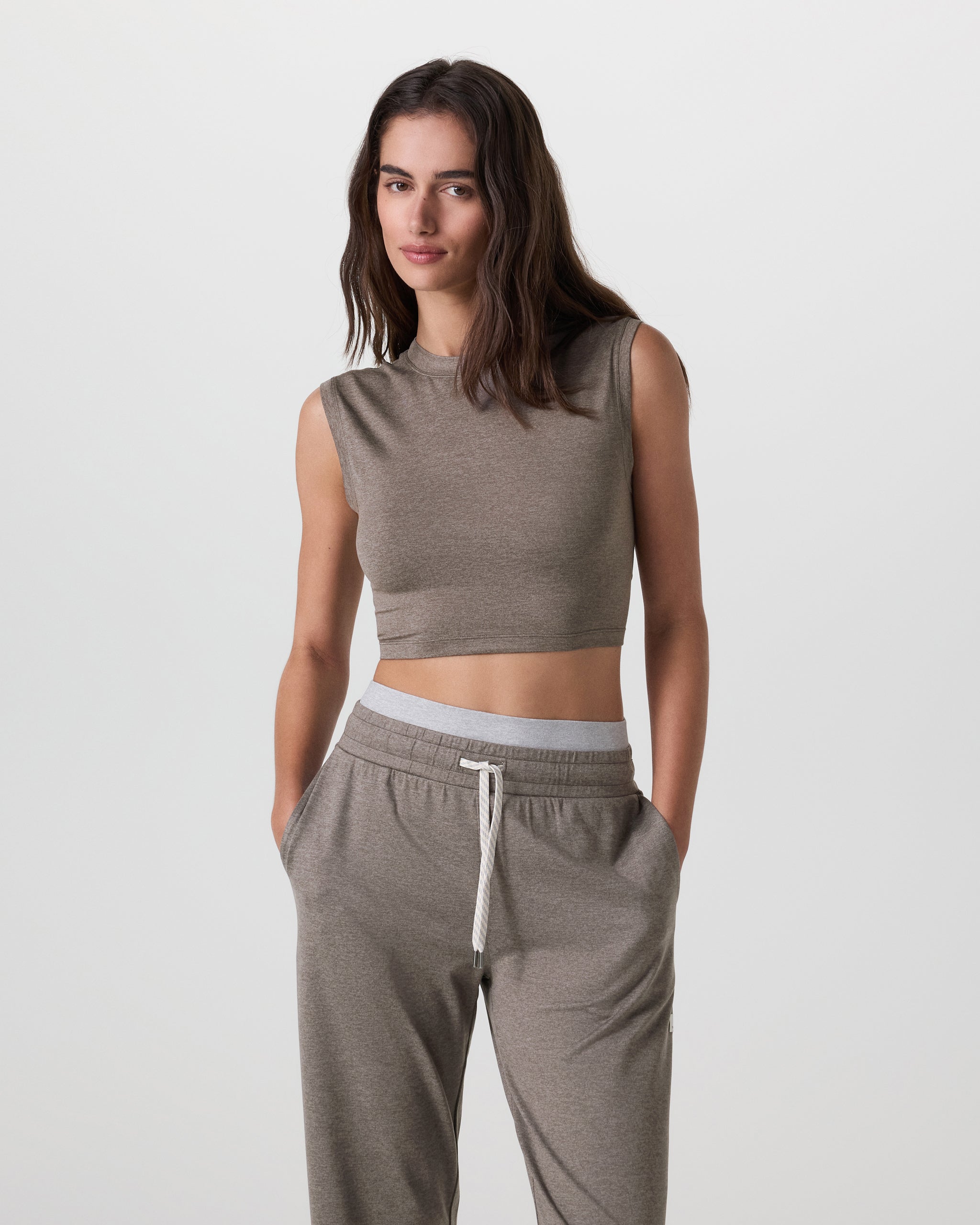 Halo Reina Crop Tank | Chia Heather - Image 2