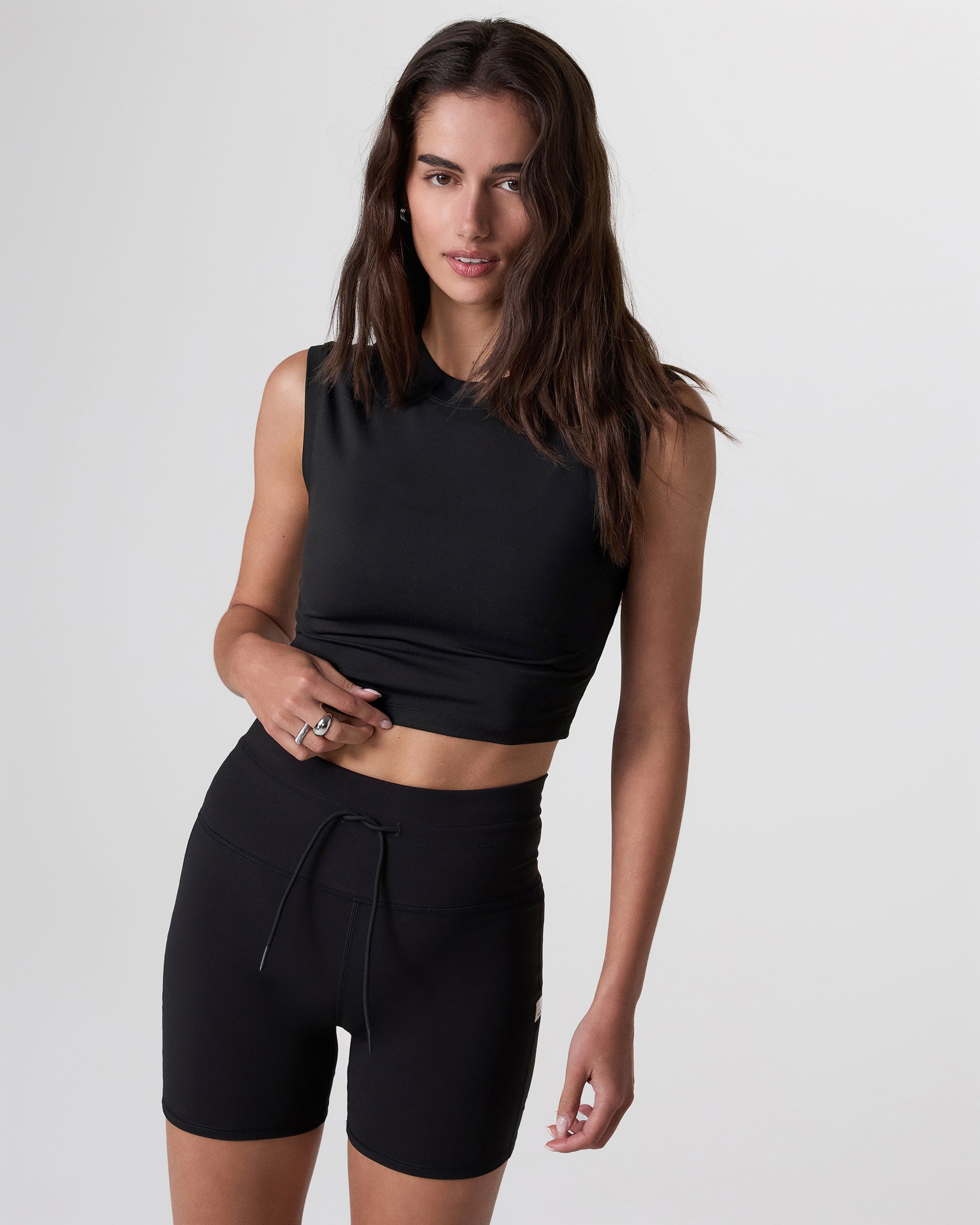 Halo Reina Crop Tank | Solid Black - Image 5