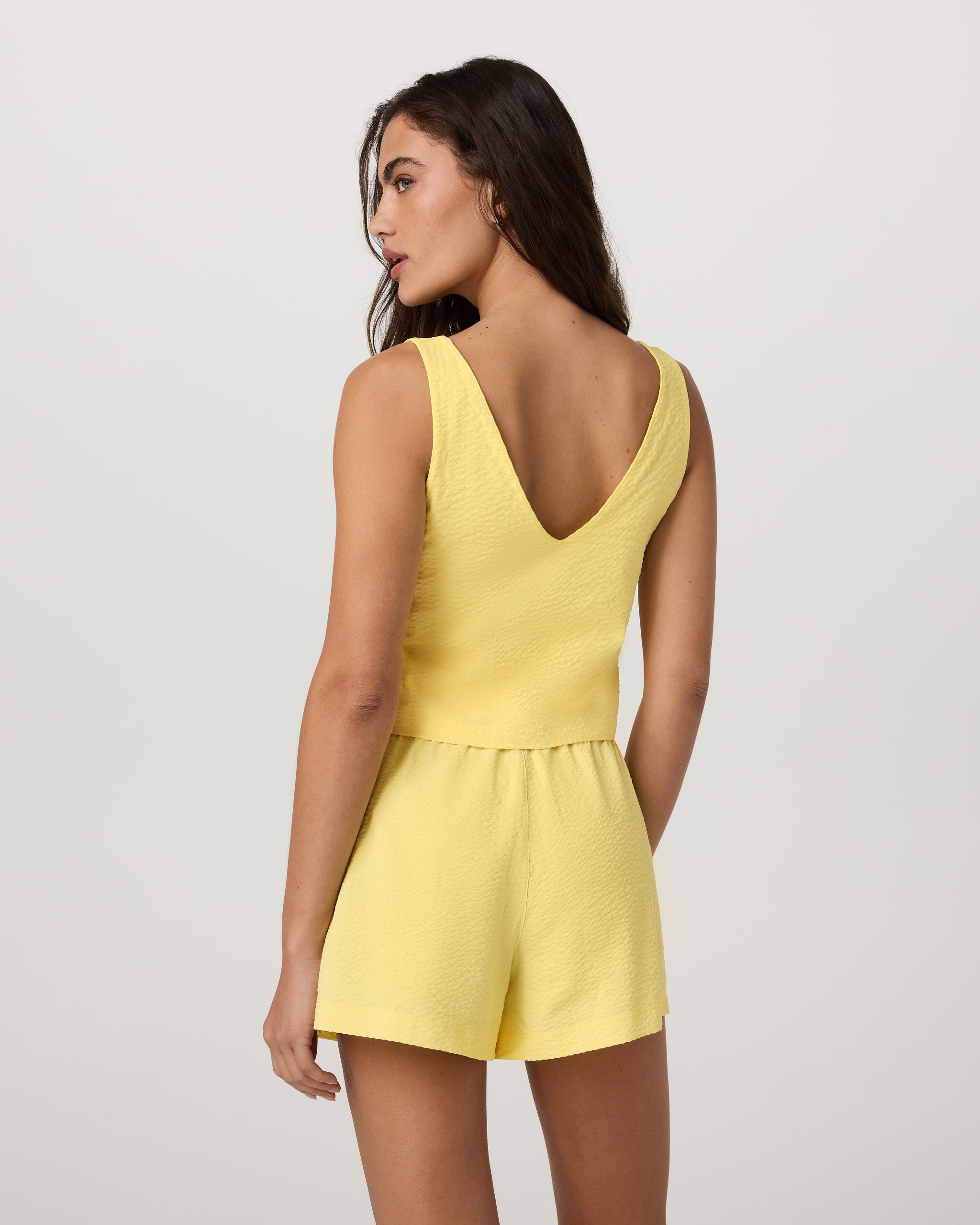 Villa Textured Crop Tank | Sunlight - Image 3