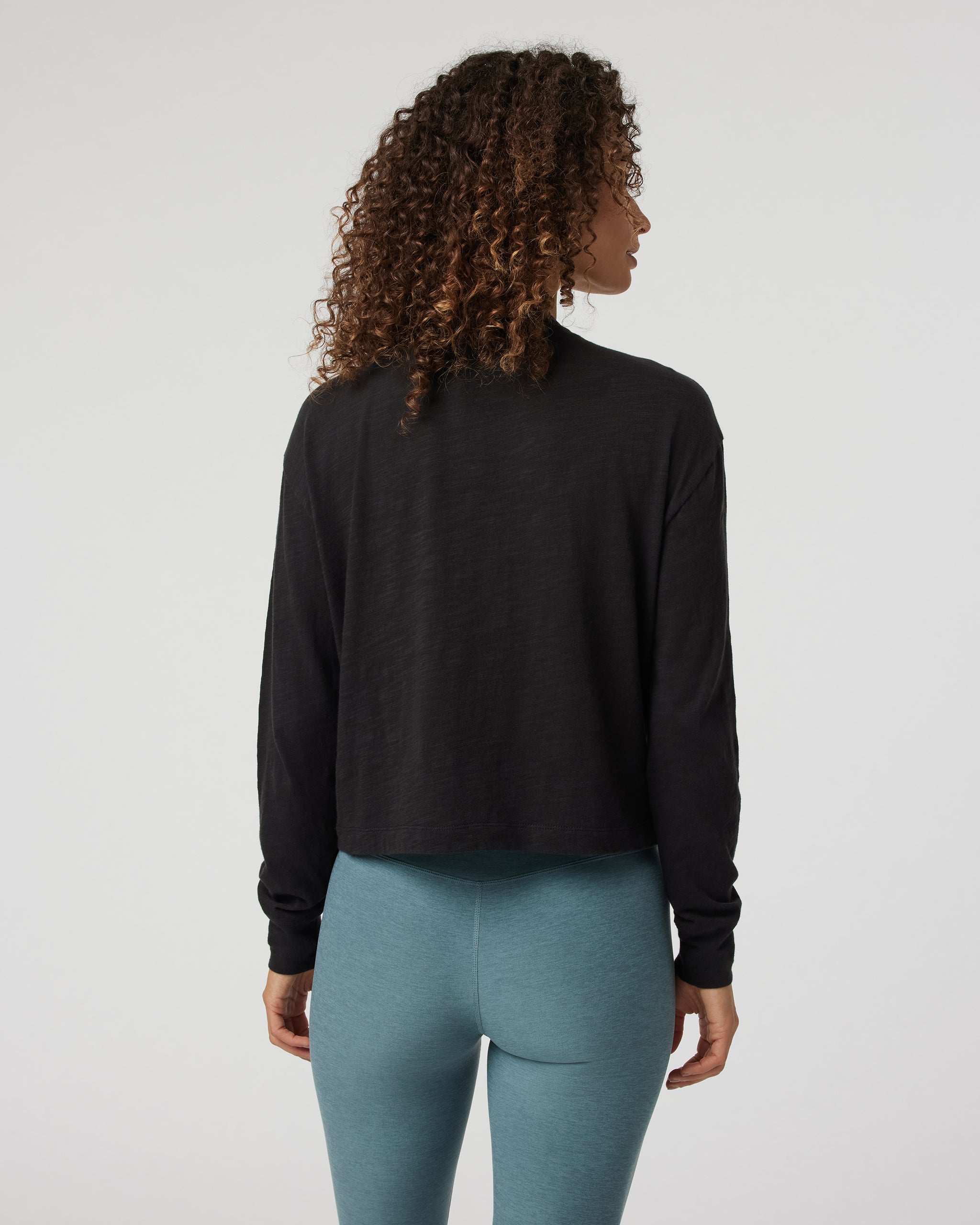 Long Sleeve Sunset Mock Tee | Black - Image 3