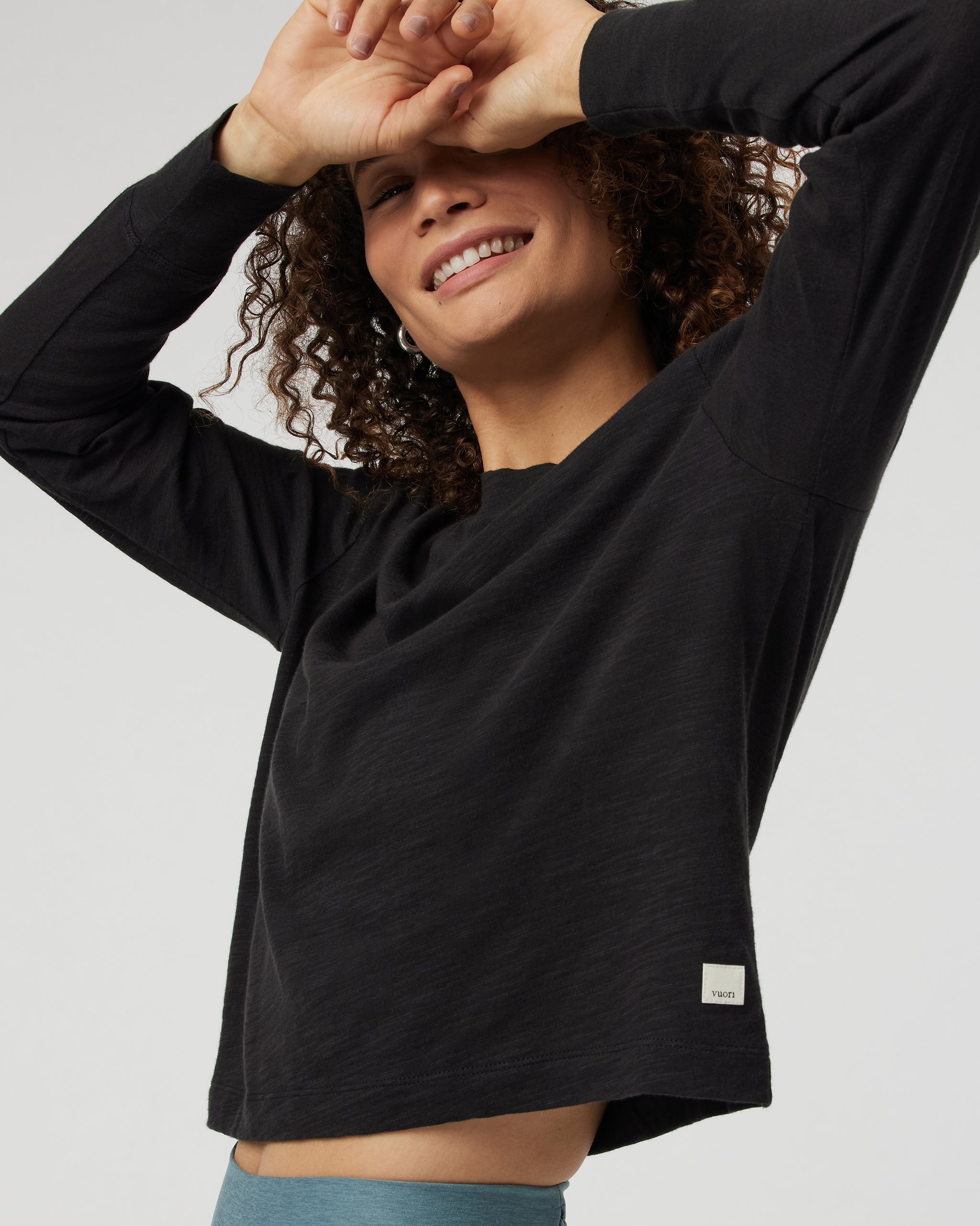 Long Sleeve Sunset Mock Tee | Black - Image 4
