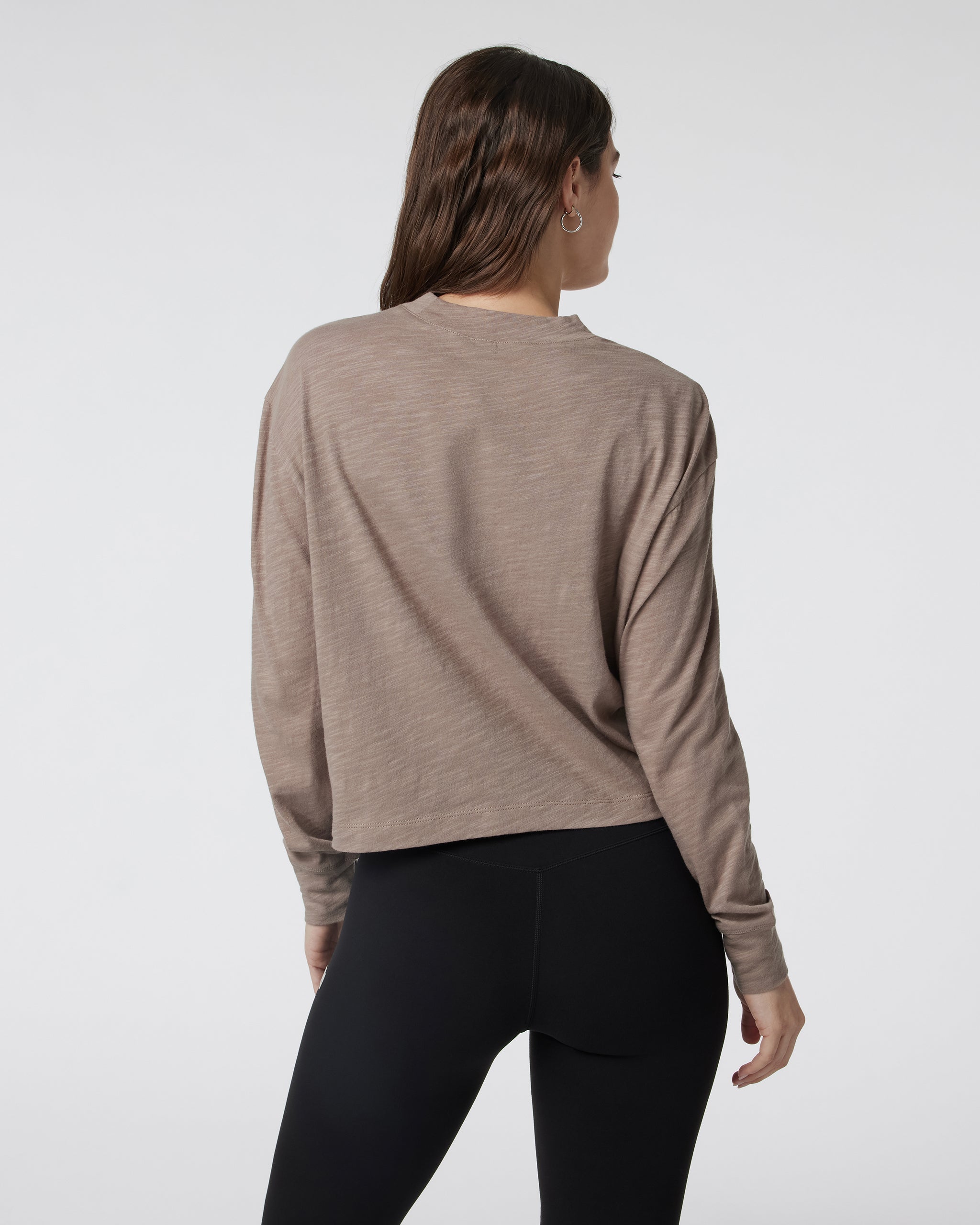 Long Sleeve Sunset Mock Tee | Graphite - Image 3