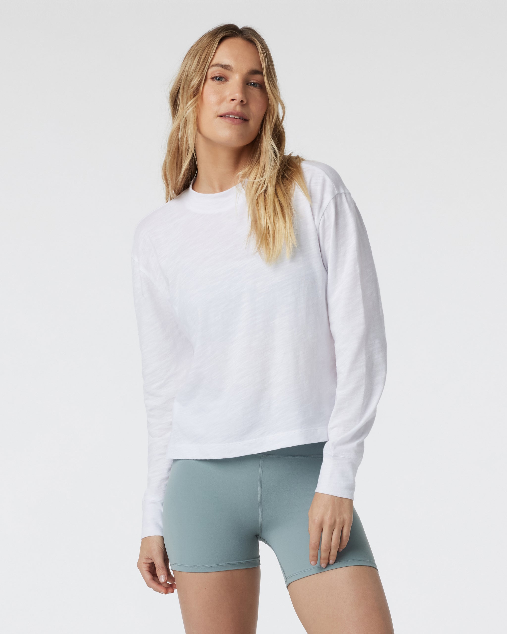 Long Sleeve Sunset Mock Tee | White - Image 2