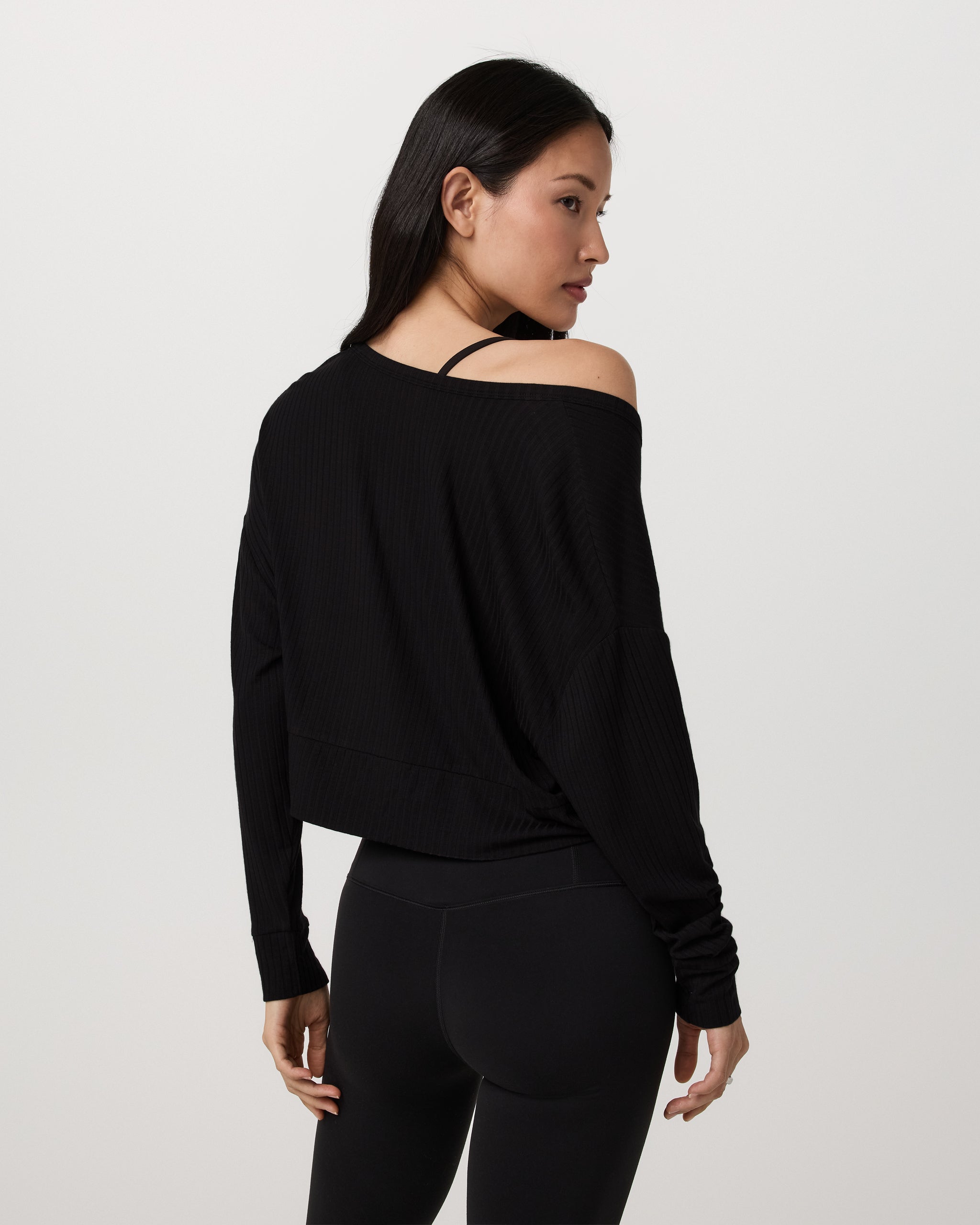 Long Sleeve Twist Top | Black - Image 5
