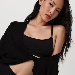 Long Sleeve Twist Top | Black