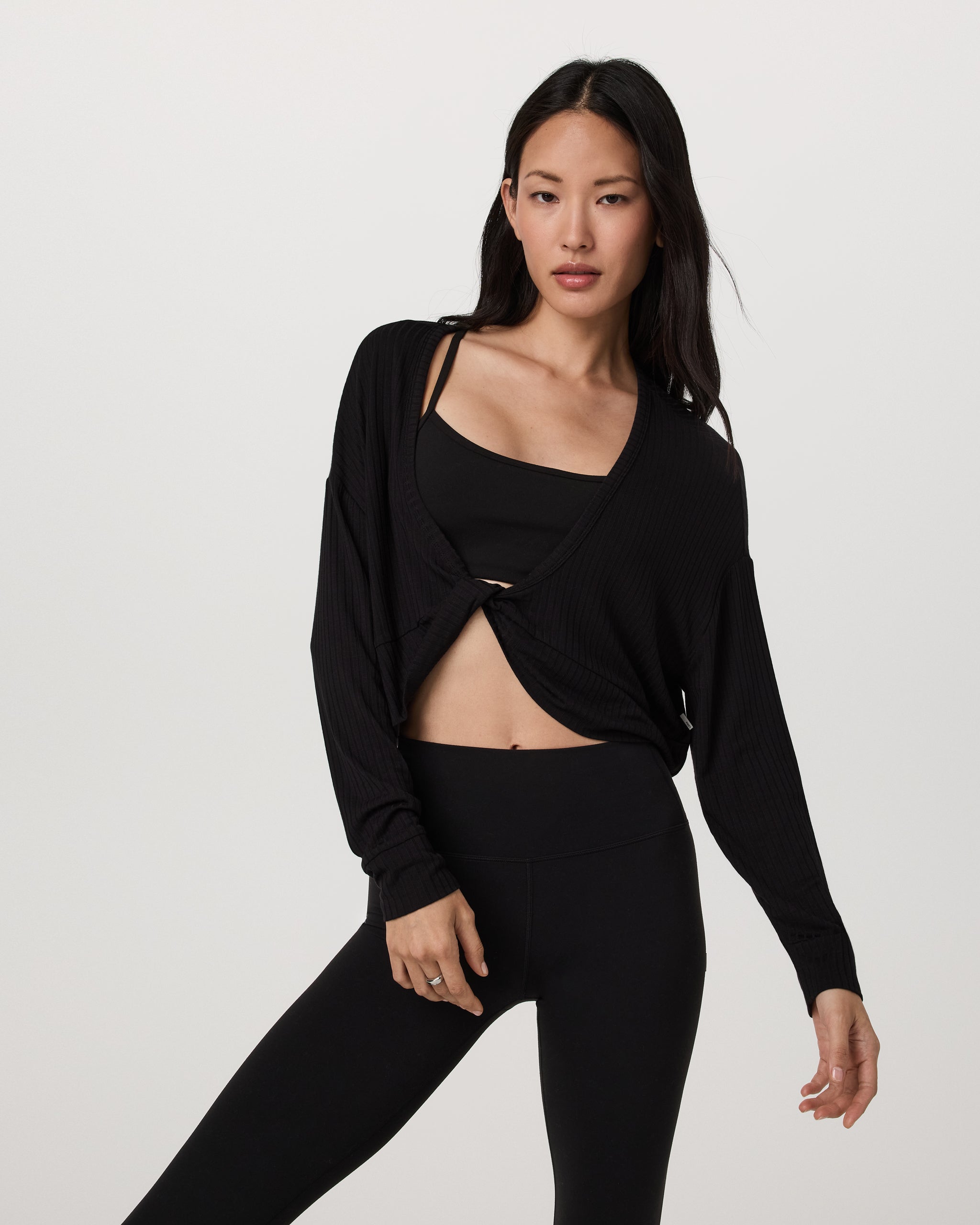 Long Sleeve Twist Top | Black - Image 4