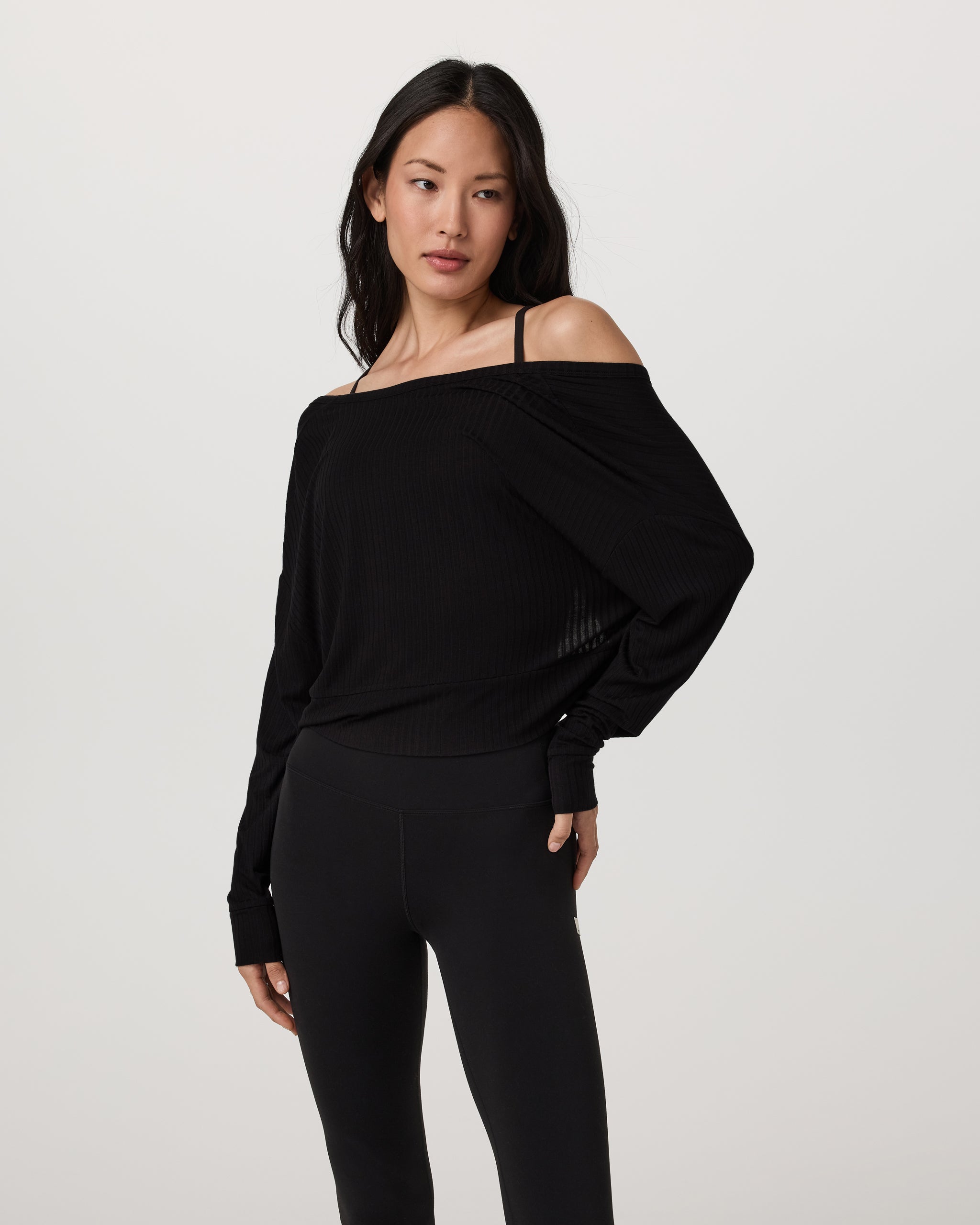 Long Sleeve Twist Top | Black - Image 2