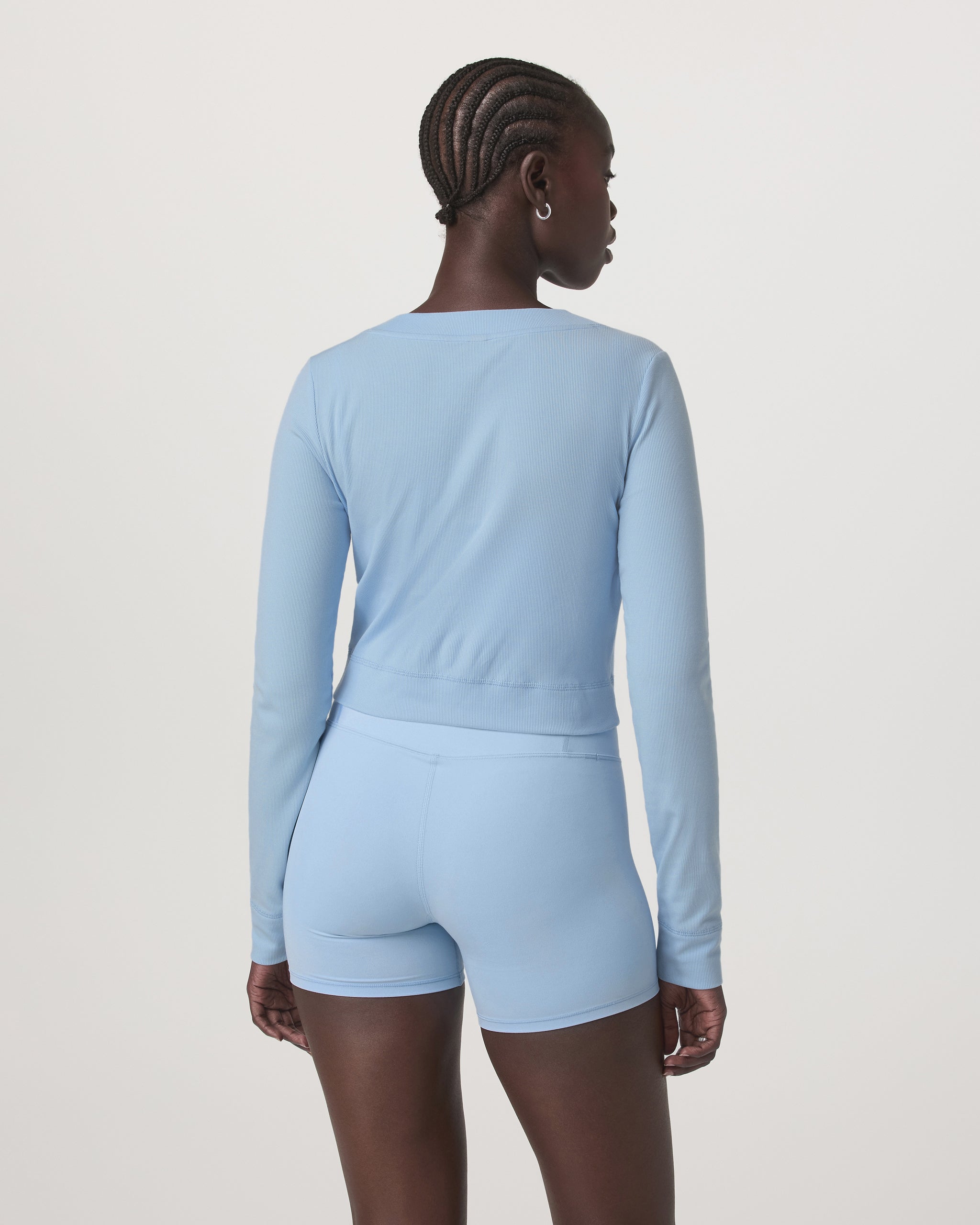 Long Sleeve Pose Mini Cardigan | Crystal Blue - Image 3