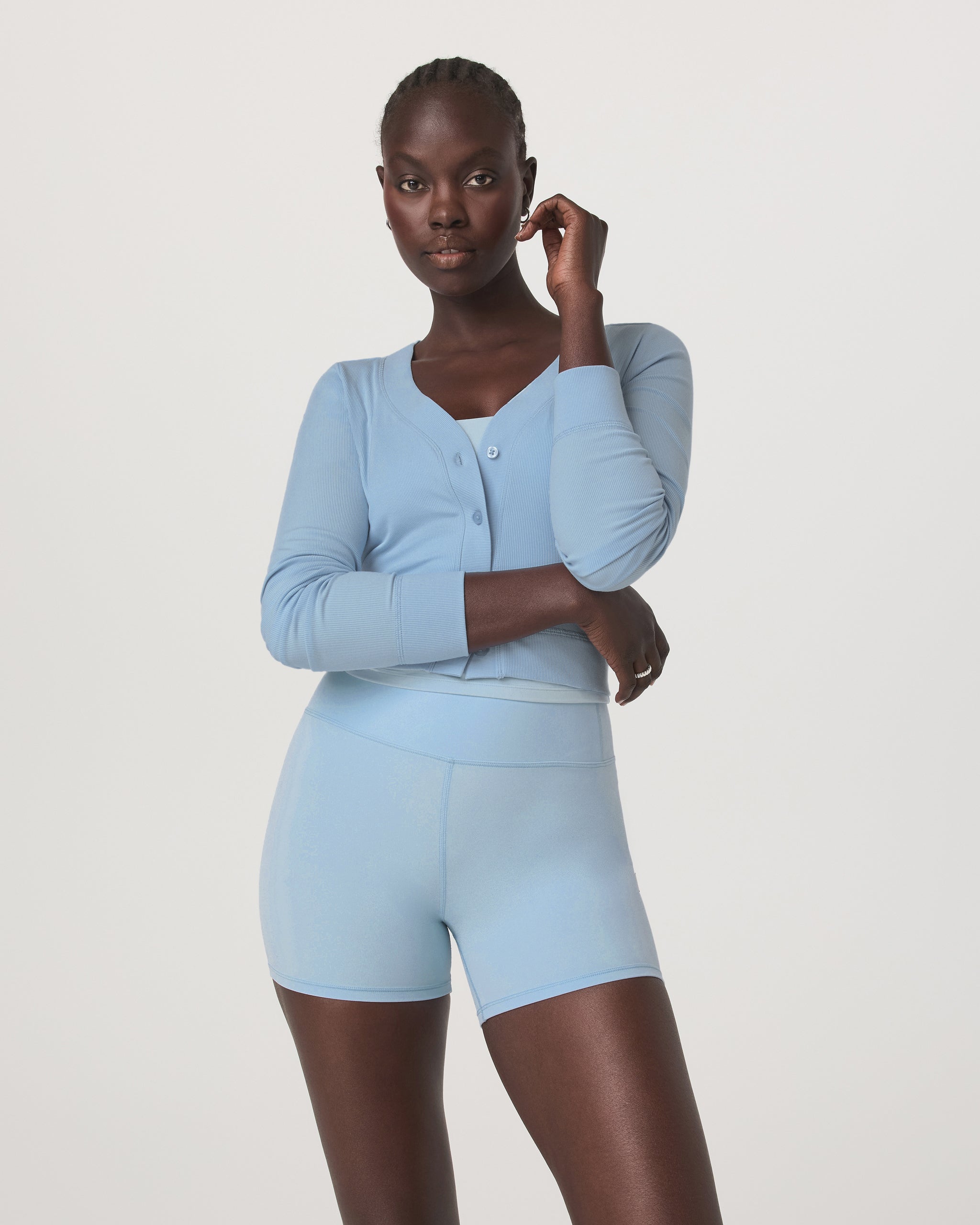 Long Sleeve Pose Mini Cardigan | Crystal Blue - Image 5