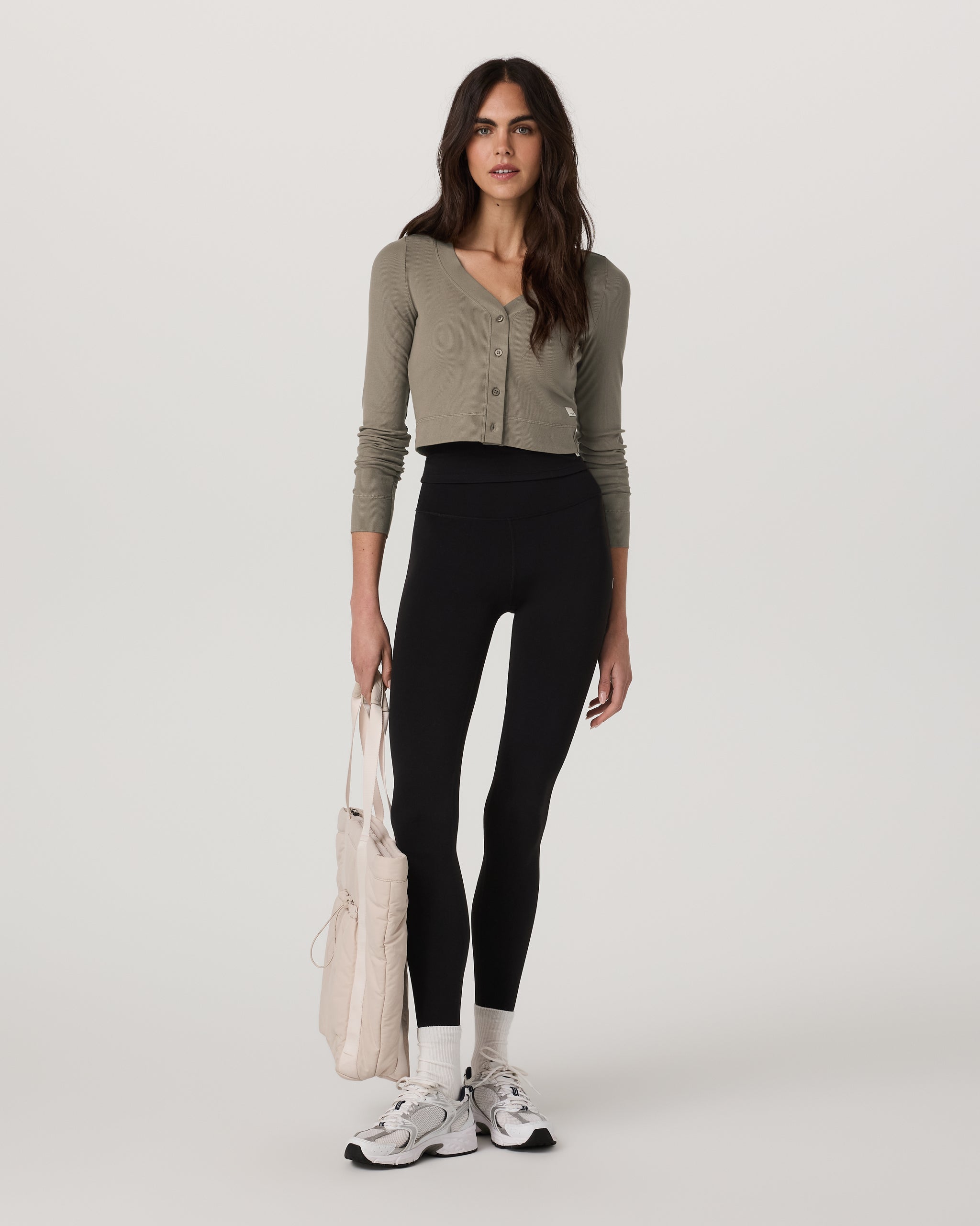 Long Sleeve Pose Mini Cardigan | Taupe - Image 4