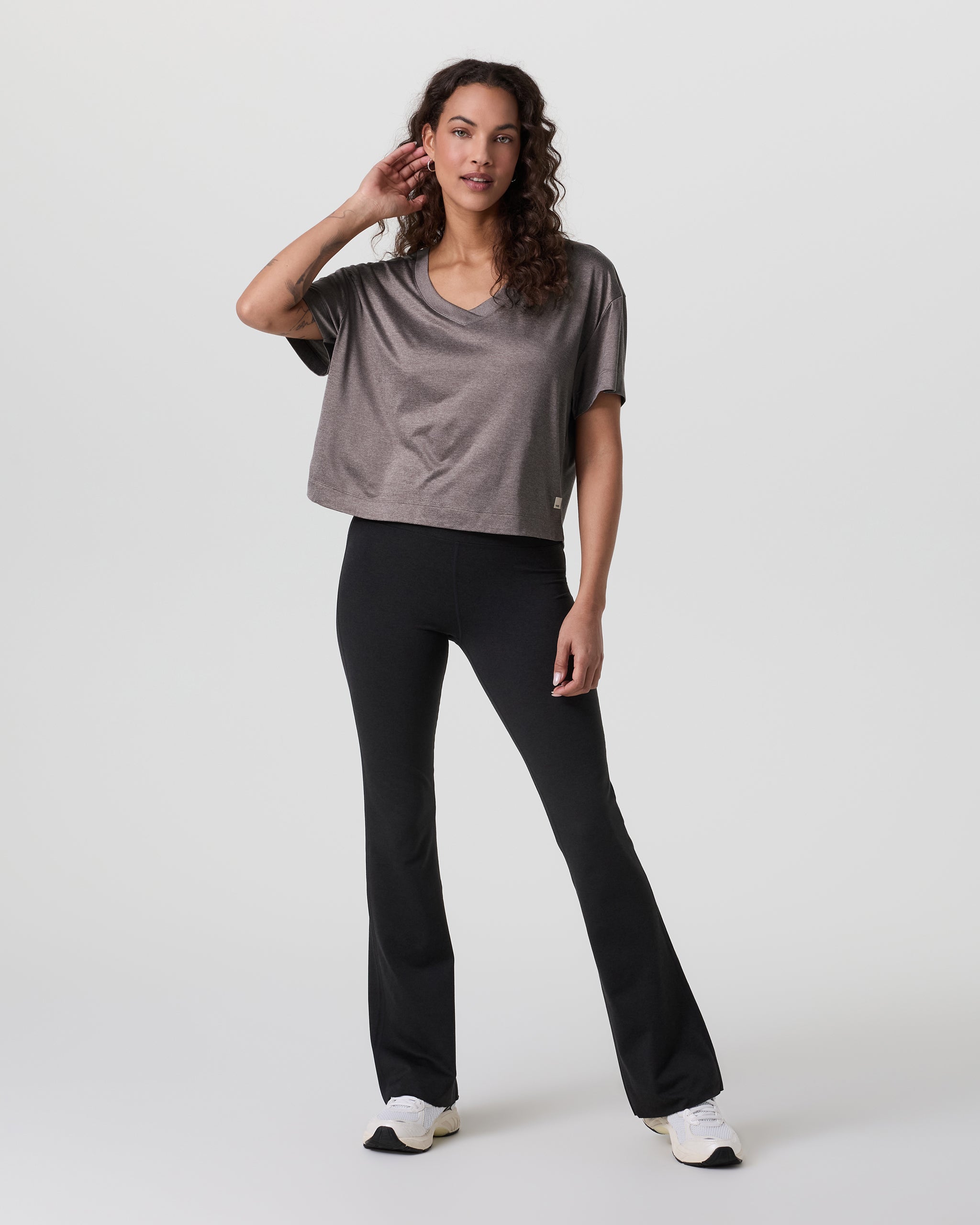 Short Sleeve Energy V-Neck Tee | Chia Heather - Image 2