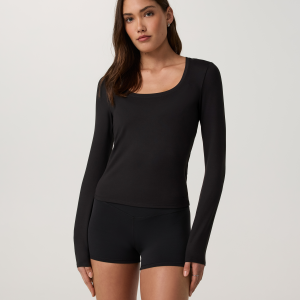 Long Sleeve Halo Essential Scoop | Black Tonal