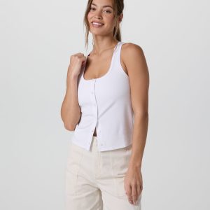 Pose Cardigan Tank | White