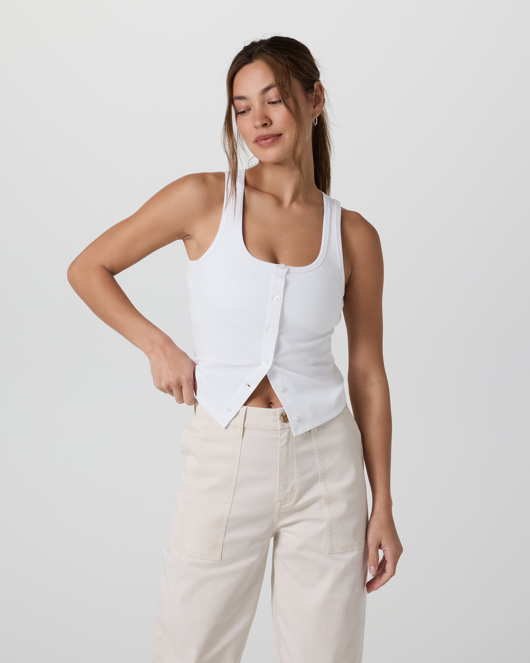 Pose Cardigan Tank | White - Image 5