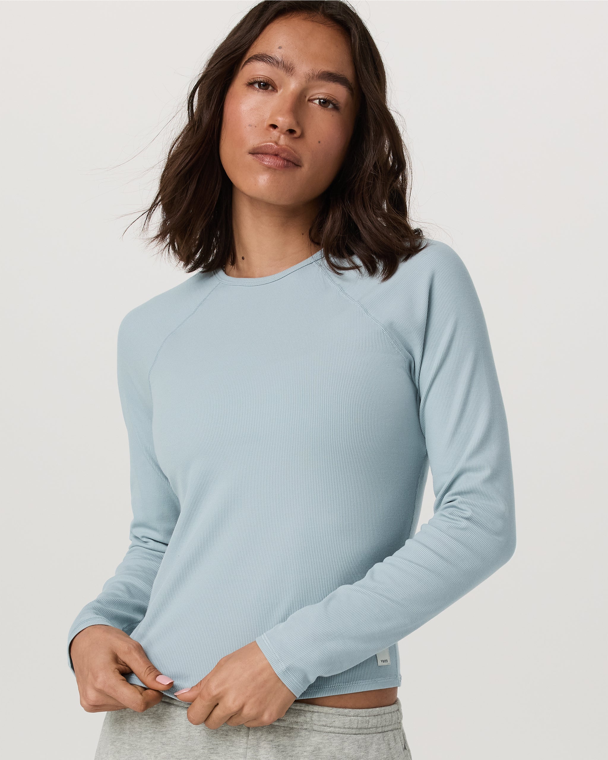 Long Sleeve Pose Crew | Blue Haze