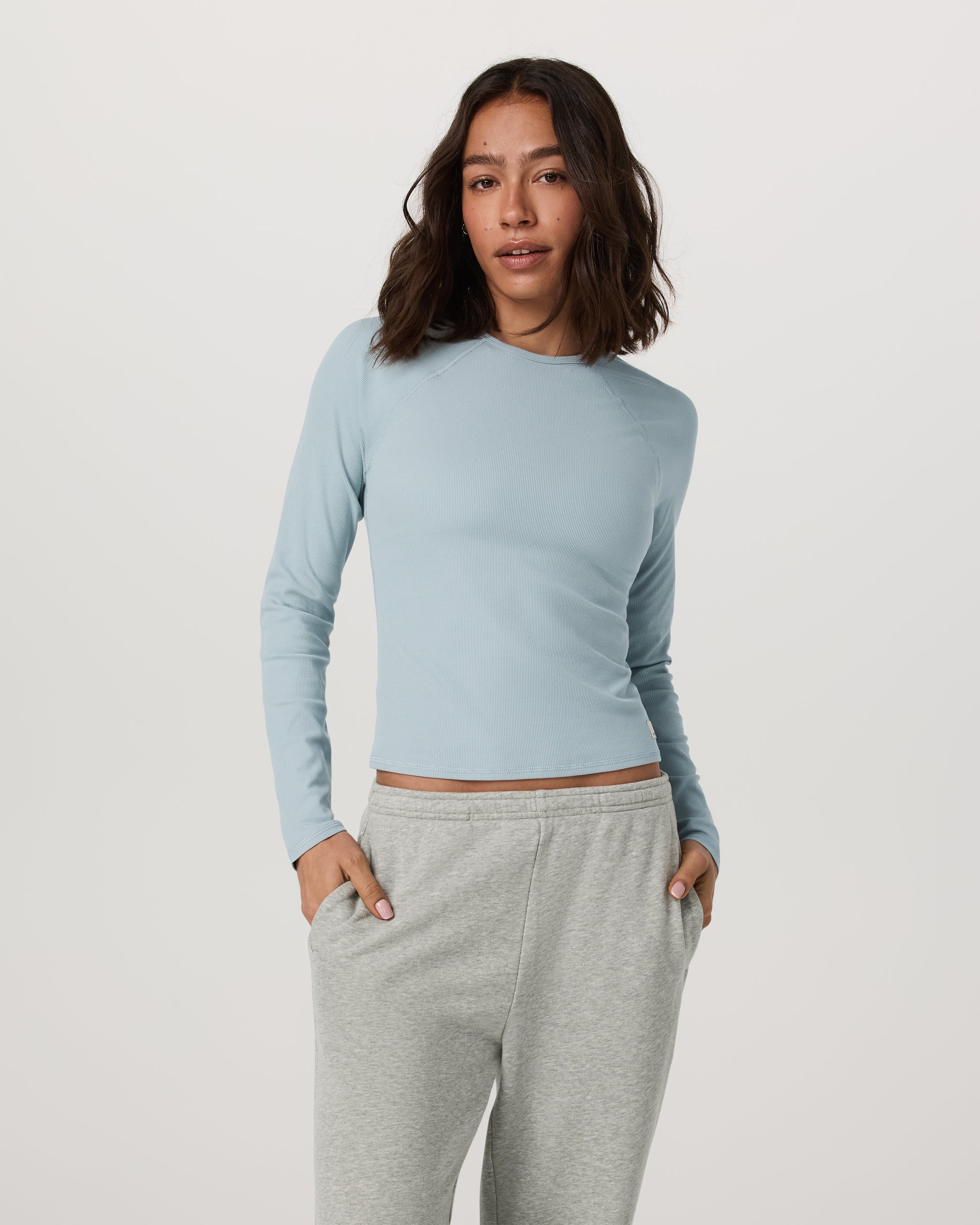 Long Sleeve Pose Crew | Blue Haze - Image 2