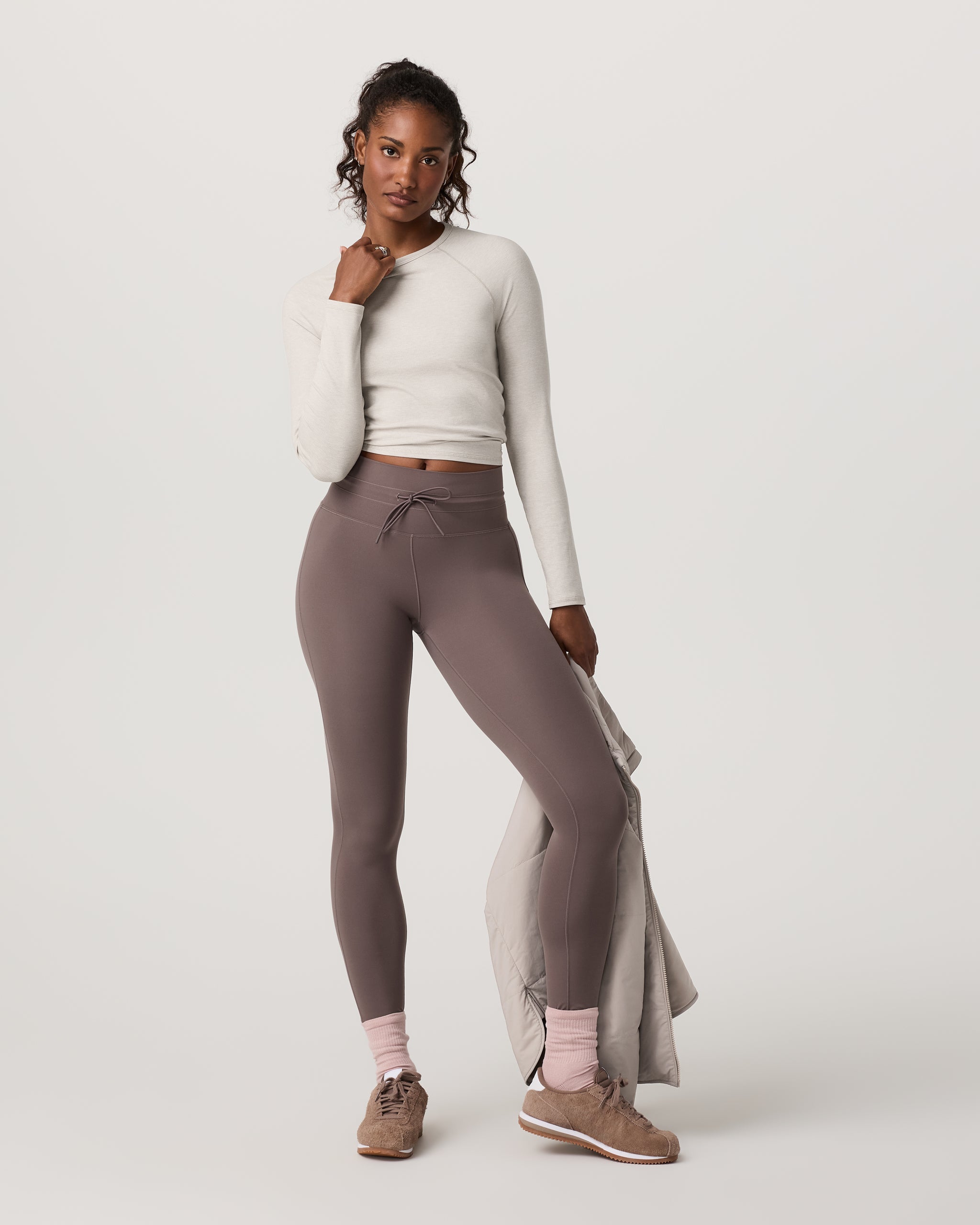 Long Sleeve Pose Crew | Ecru Heather - Image 4